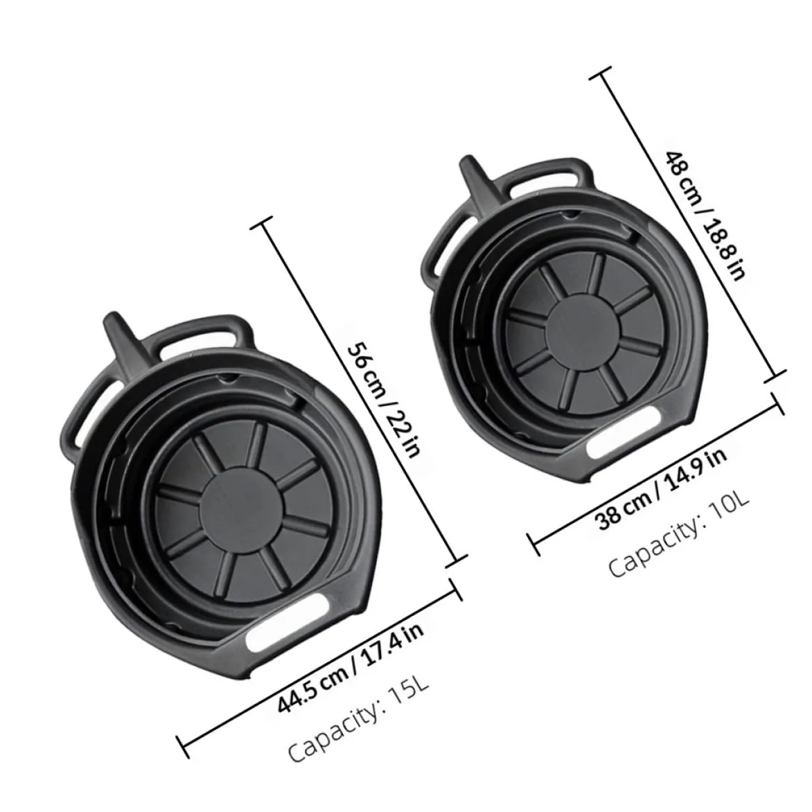 Bandejas Recolectoras de y Diseñadas para Ajustarse Debajo del Motor 10l para Coche y 15l de PE Negro, Fáciles de Usar Pack de 2 Piezas