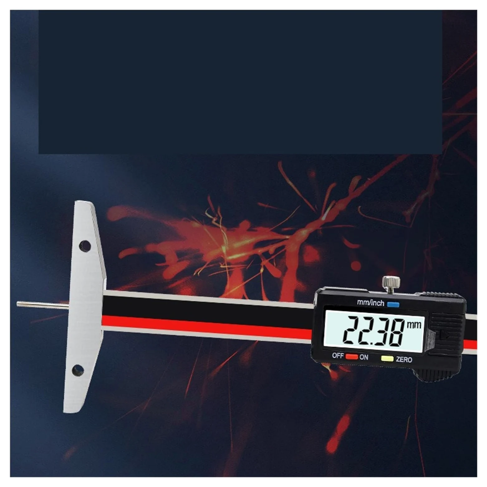 Medidor De Profundidad Digital Varilla Delgada Acero Inoxidable, Calibre Medición Agujero Pequeño Puntiagudo, Banda Rodadura Neumático MedicióN De PrecisióN(0-150mm Rod Diameter 2.0)