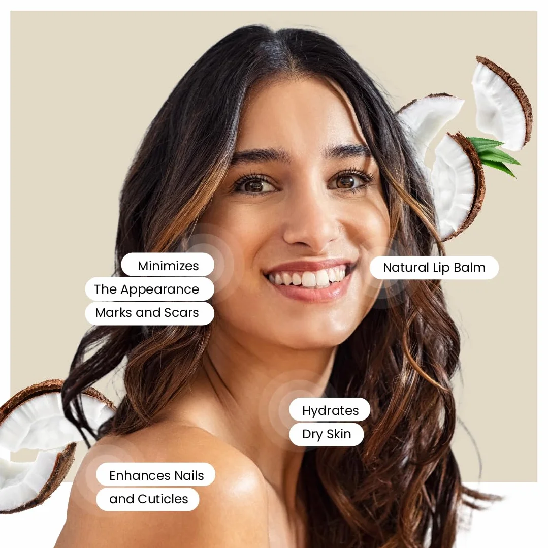 Aceite de Coco Orgánico Hidratante Natural para Cabello Sano y Piel Radiante