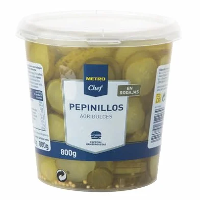 Pepinillos Agridulces Chef 1 BOTE 800G Escurrido 450G Rodajas