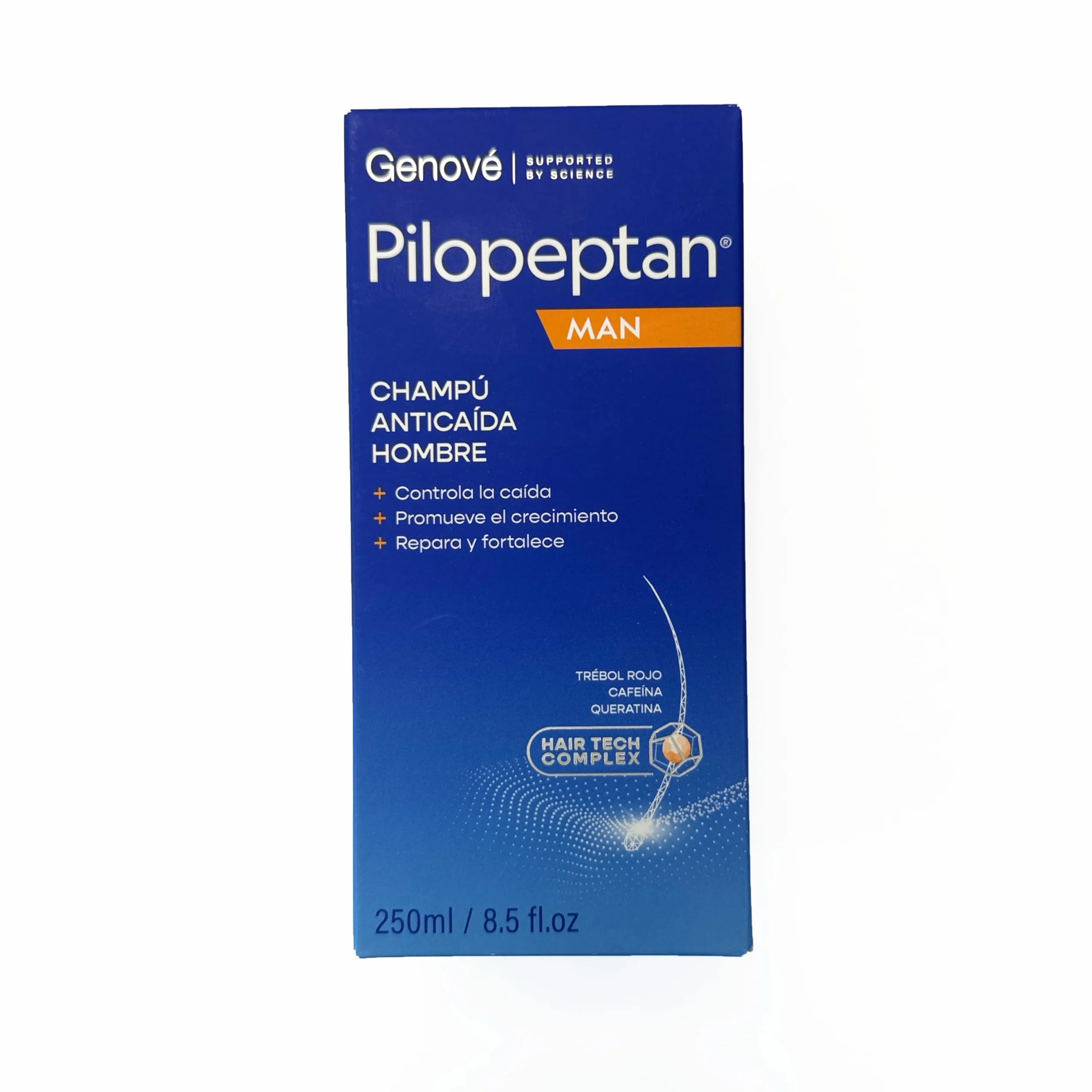 Pilopeptan Man Champú Anticaída Hombre 250ml Fortalece Reduce Caída Ginseng Trébol Rojo Queratina Pantenol Sin Sulfatos