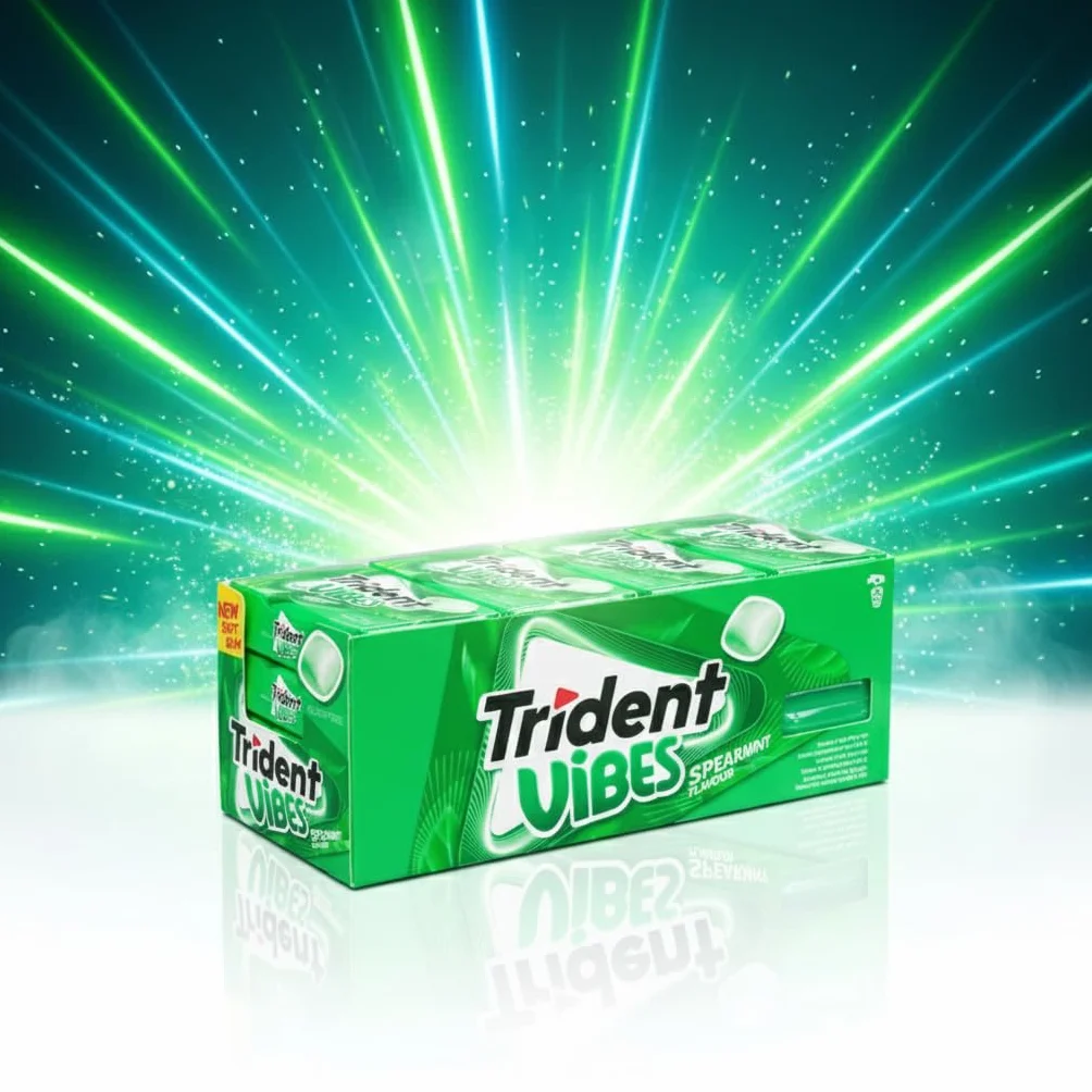 Trident Vibes Spearmint Pack de 16 Paquetes de Chicle Sin Azúcar
