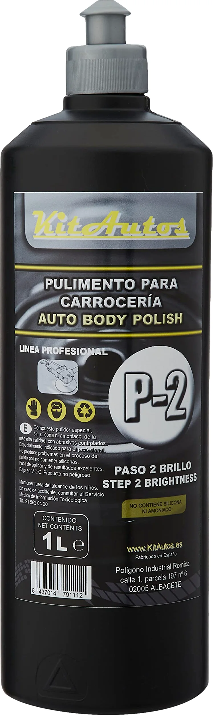 KITAUTOS Pulimento para carrocerias 1kg de Corte + un kg de Brillo + esponjas de pulir 150mm.