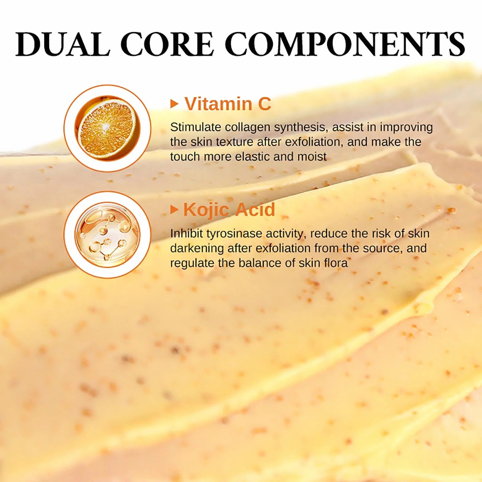 Exfoliante corporal orgánico de cúrcuma y vitamina C, limpieza profunda para eliminar piel muerta (100 g)