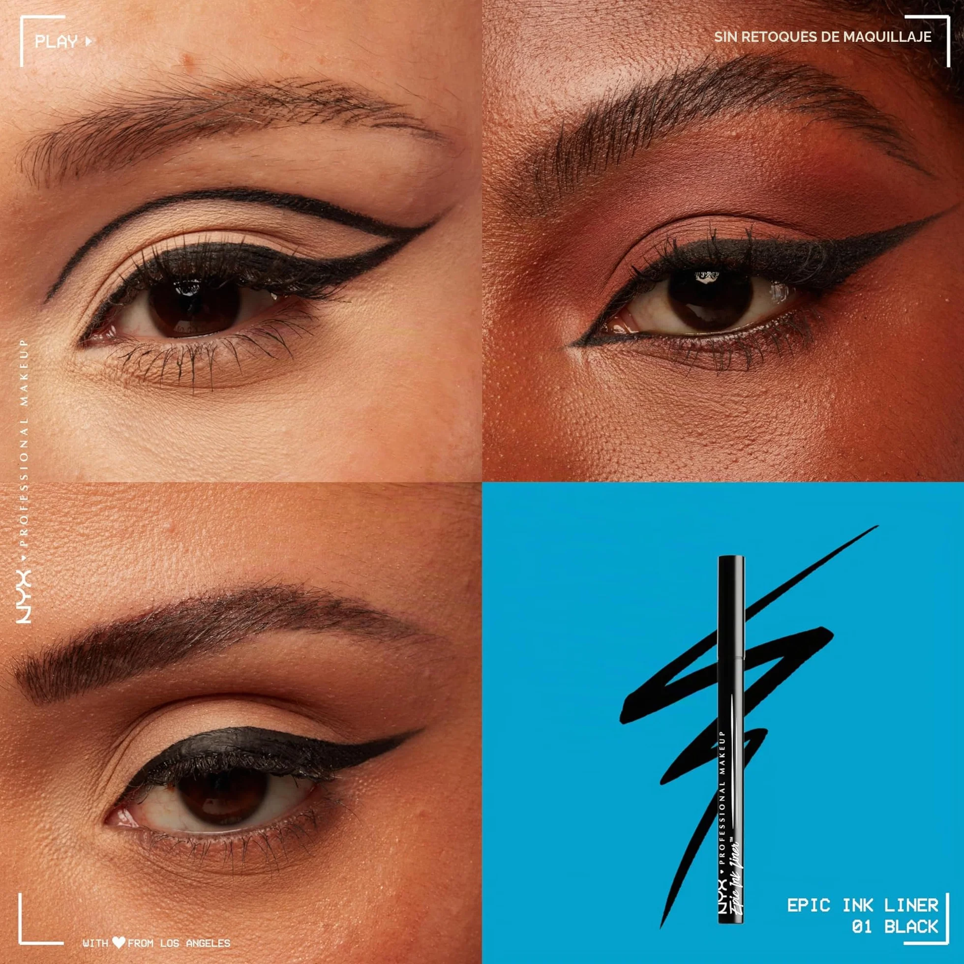 NYX Professional Makeup Epic Ink Liner Delineador de Ojos Negro Resistente al Agua
