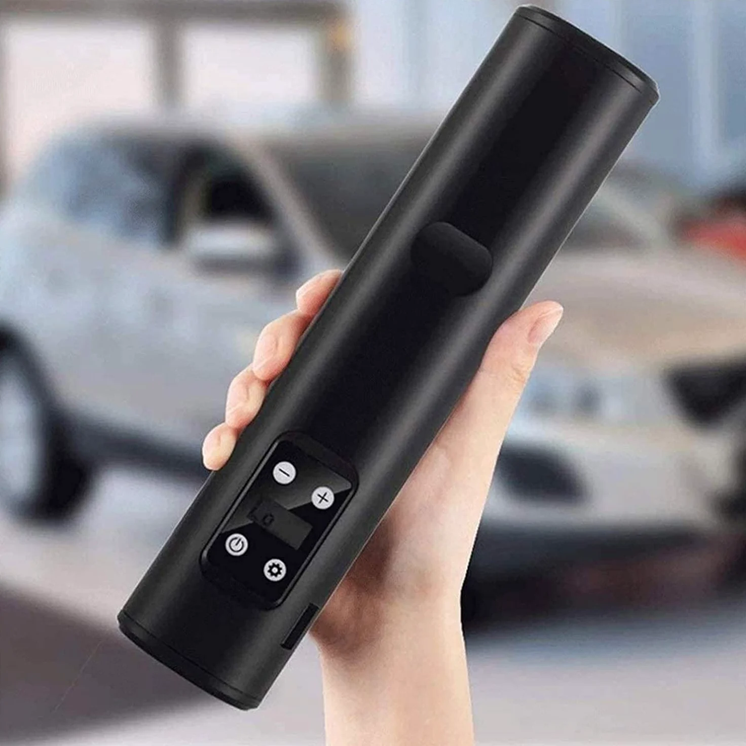 Bomba de aire portátil inflador de neumáticos for compresor de aire for neumáticos for automóviles 1 2V DC Bomba de neumáticos automáticos con manómetro digital, 15 0PSI con emergencia DIRIGIÓ Luz for