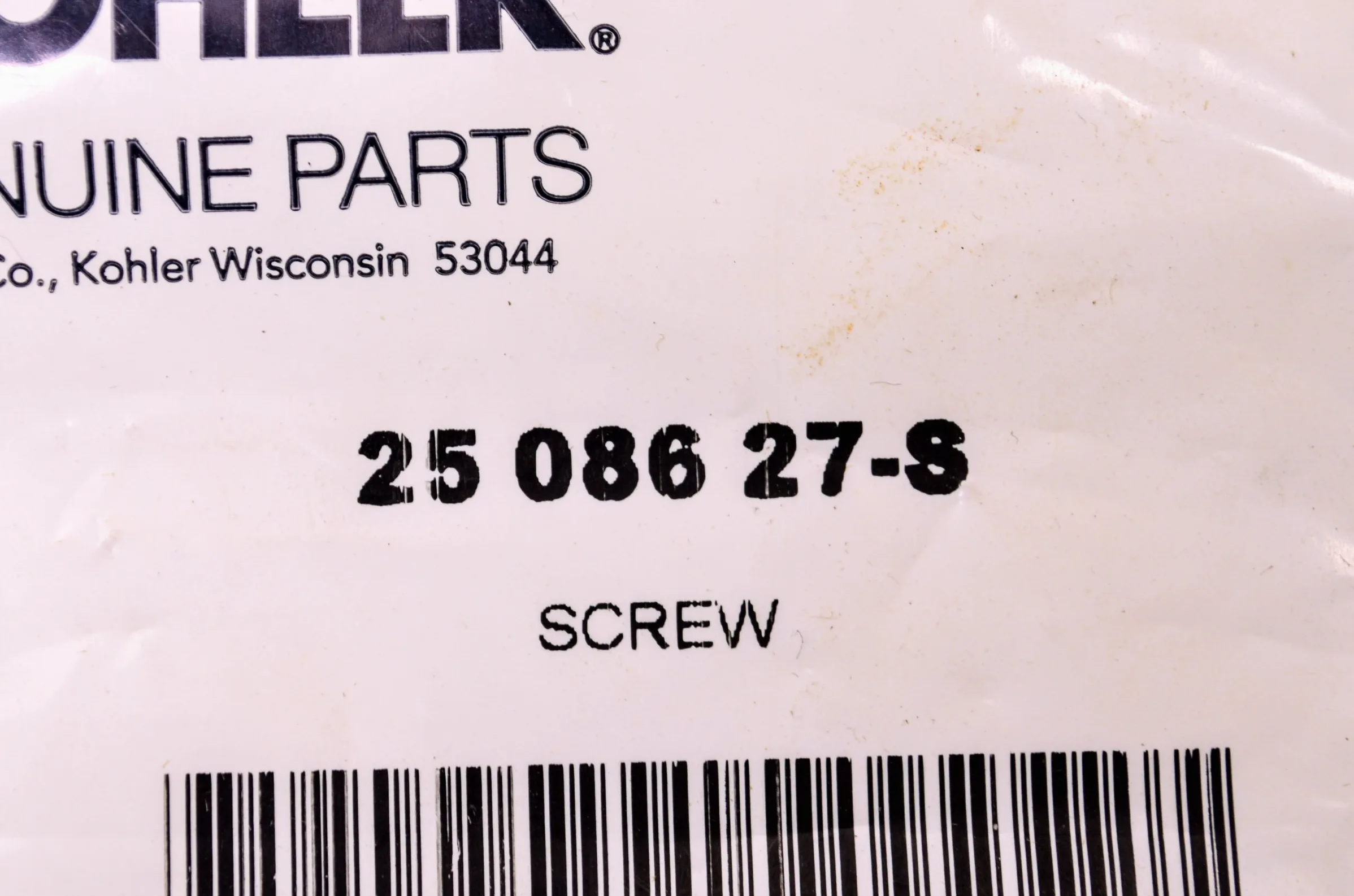 Kohler OEM 25 086 27-S - Tornillo de Repuesto, válvula