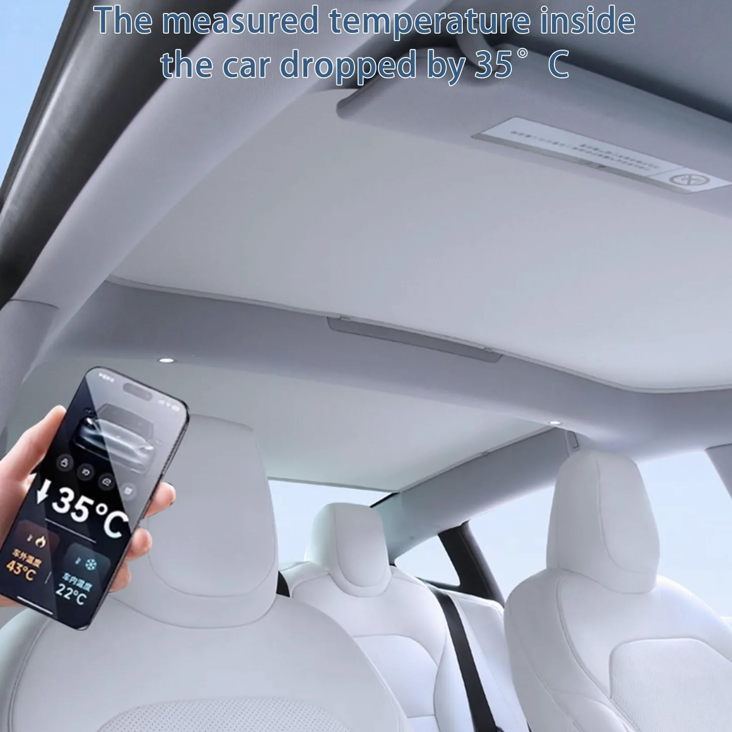 TOPABYTE Parasol de Techo para Tesla Model 3 Highland 2026 2018-2025, Parasol de Vidrio para Techo Solar, Aislamiento de Ventana, Protección UV y Térmica, Beige (Producido en China)