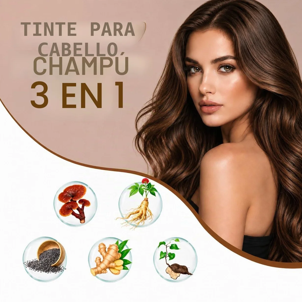 Champú Color Castaño Oscuro 500ml Tinte para Cabello Negro