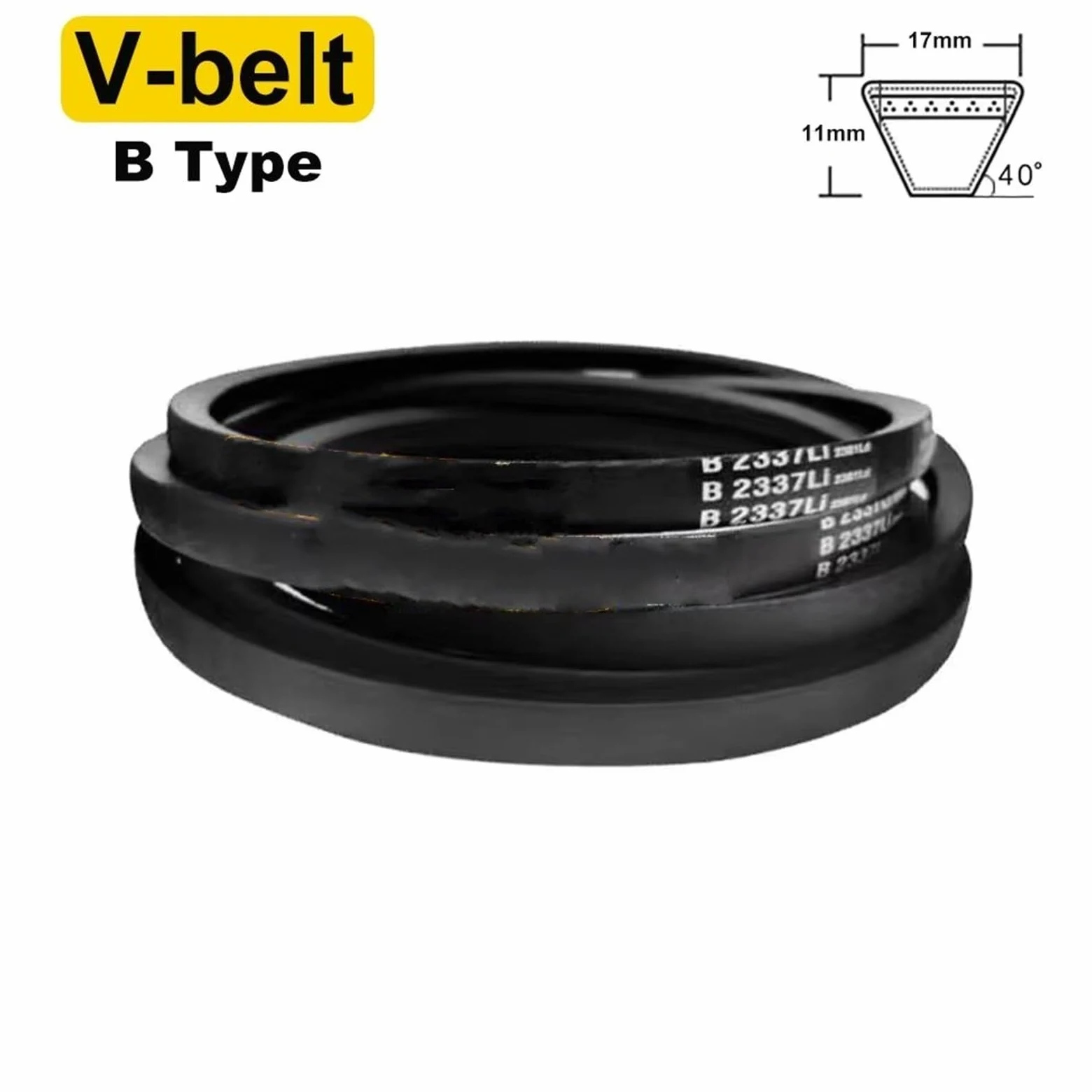 Correa Trapezoidal Correa En V De Sección B Correas Transmisión Triangulares B-3500 A B-4950 Para Coche/cortacésped Ancho 17mm X 11mm Correa De Distribución(Li 4050mm)