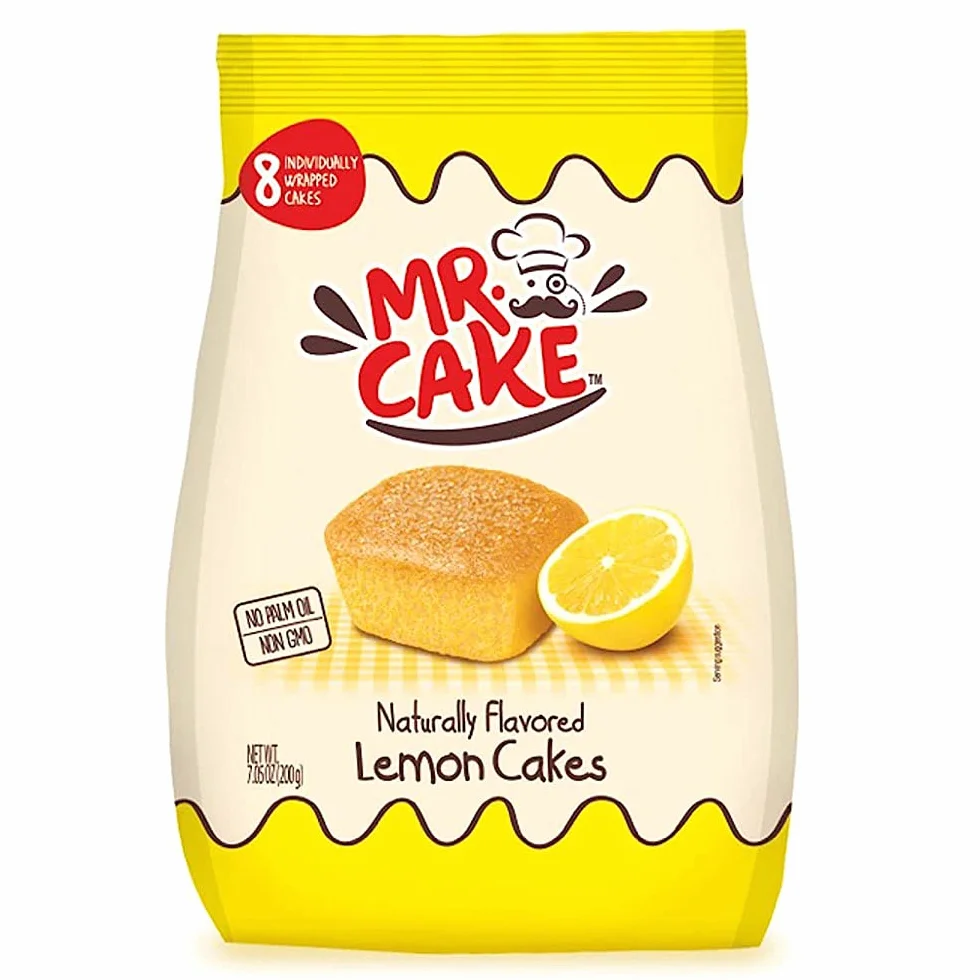 Mr. Brownie Cakes Brownies Sabor Limón Bolsa de 8 Unidades 12 Bolsas 192 Unidades Snack Individual
