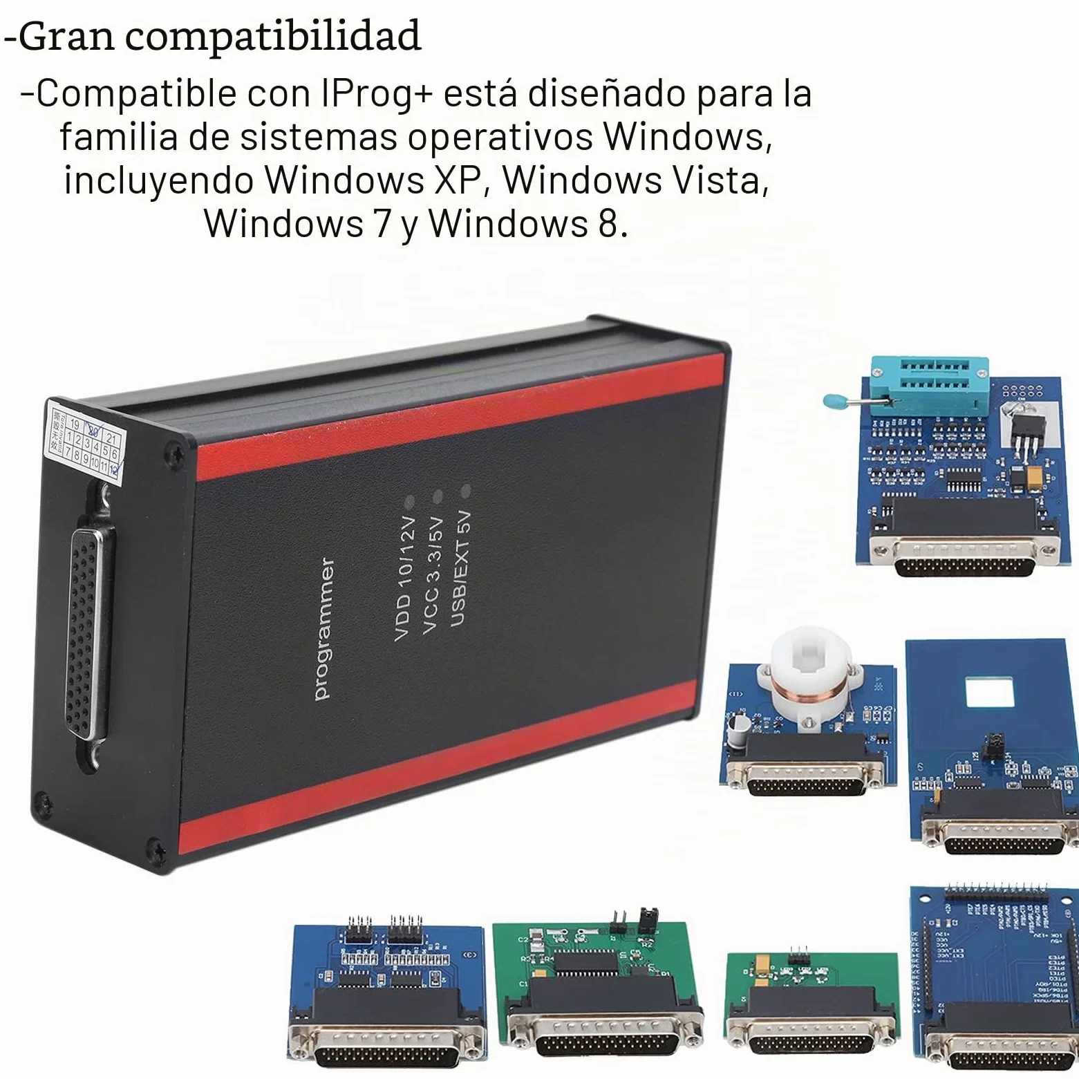 Escáner de Lector de código de automóvil, Kit de Programador de Llave de automóvil Profesional de 12 Piezas, escáner de automóvil Multifuncional con adaptadores completos