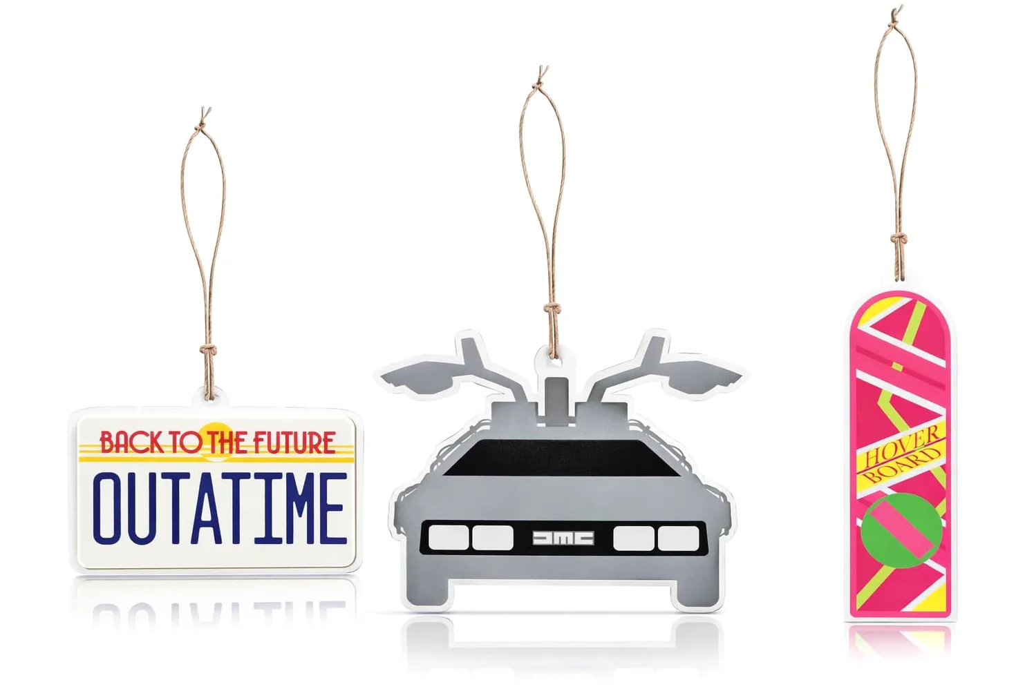 Ambientador Outatime Back to the Future | Ideas de regalo Delorean | Regreso al futuro | Hoverboard Back to the Future | Ambientador de coche DeLorean DMC-12 | Juego de 3 unidades | Producto oficial