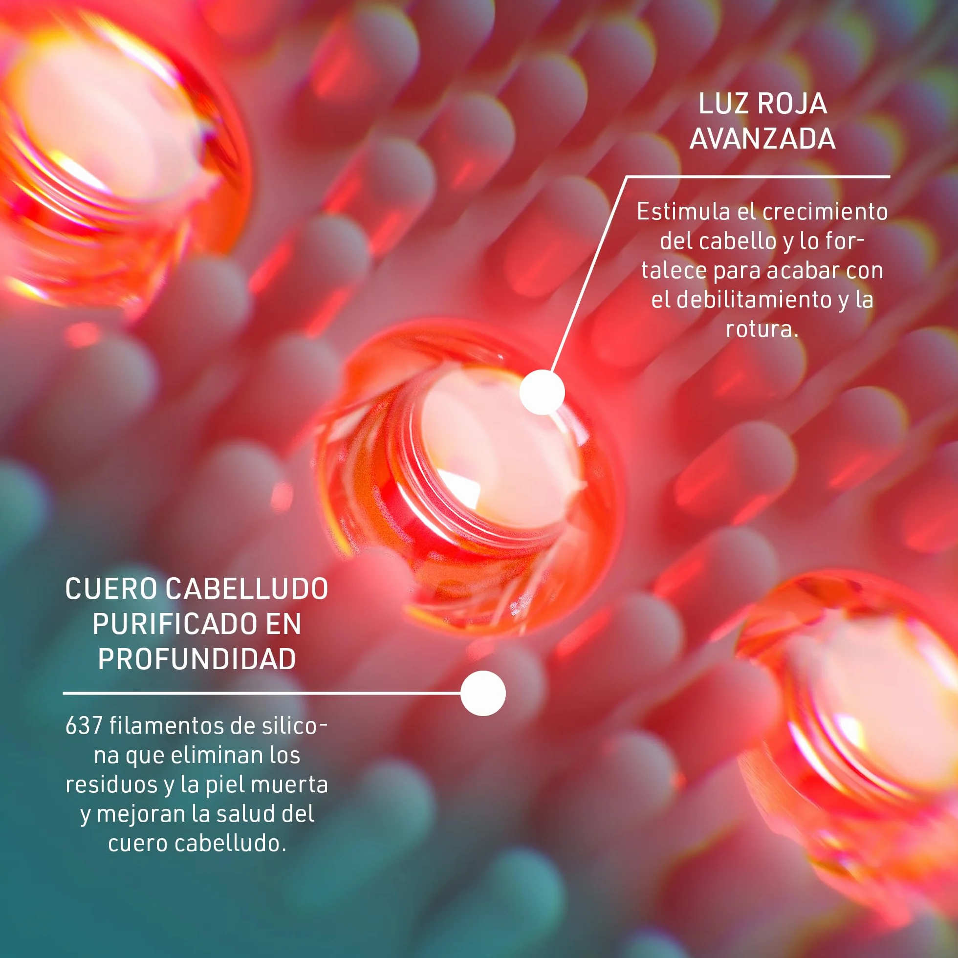 Masajeador LED cuero cabelludo FAQ 301 para crecimiento pelo cuidado capilar absorción tratamientos