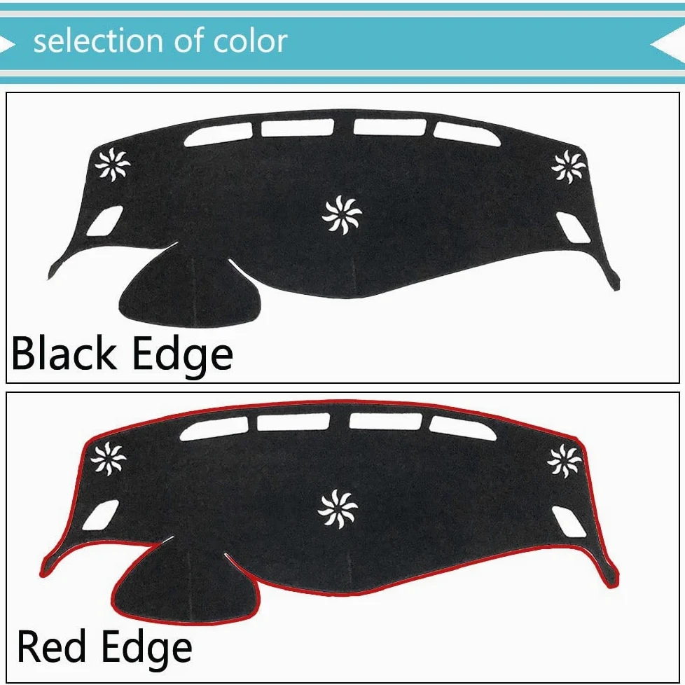 FUNFOB Almohadilla Parasol Alfombrilla Protectora para Salpicadero De Coche Alfombra LHD para Nissan para Murano Z52 2015 2016 2017 2018 2019 Cubierta Estera del Tablero (Color : Black Edge)