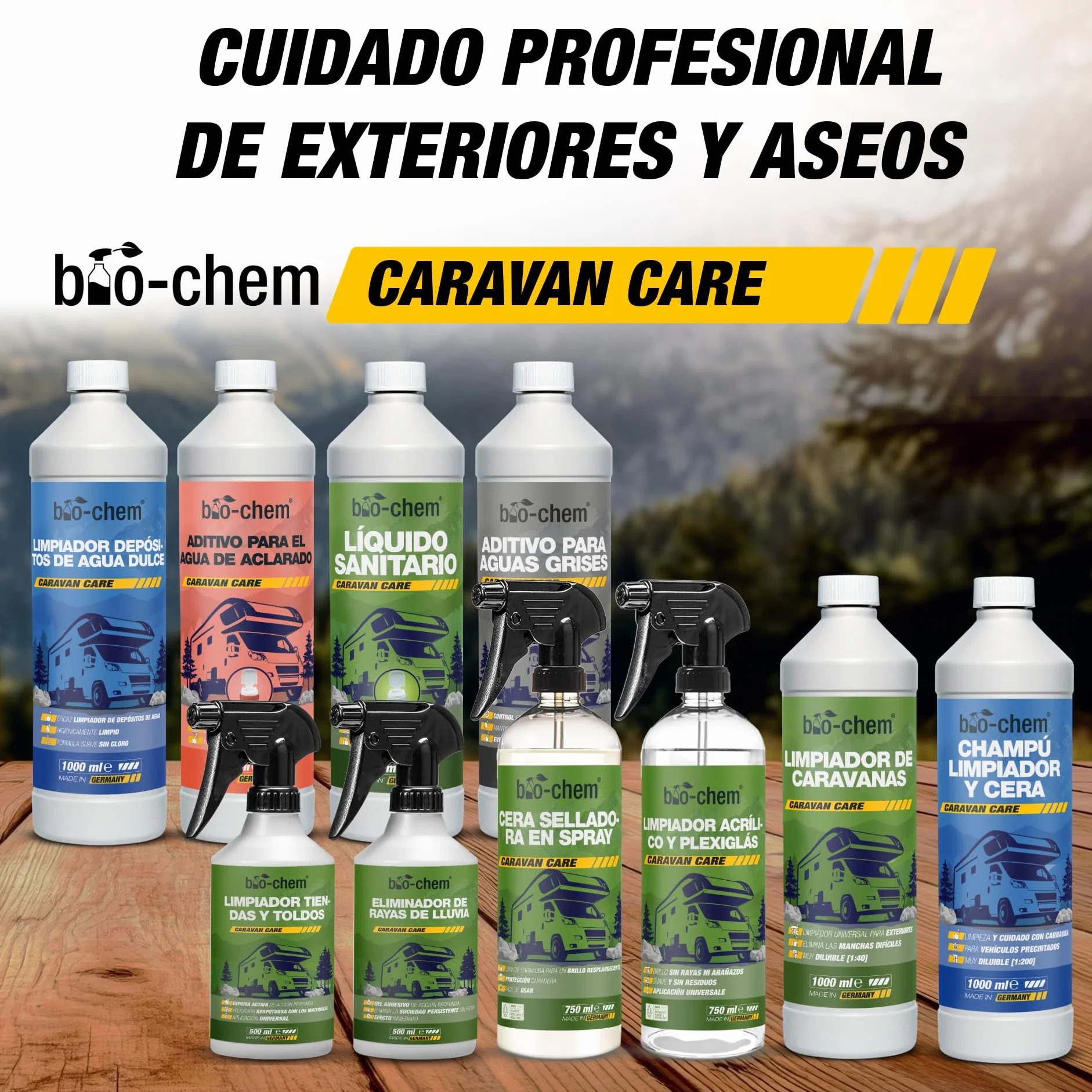 Bio-Chem - Producto de Limpieza para caravanas y autocaravanas 2L - Limpiador para autocaravanas, caravanas, toldos - Mantenimiento de vehículos de Camping