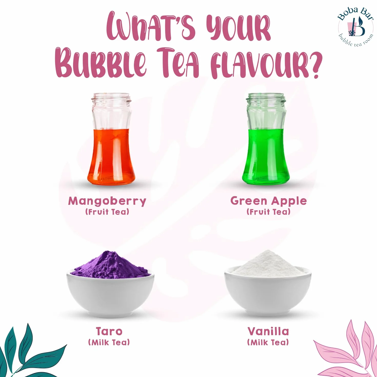 Coral Reef Kit de Té de Burbujas Mixtas 4 Porciones con Sabores de Té, Coberturas de Boba y Gelatina, Perlas de Tapioca