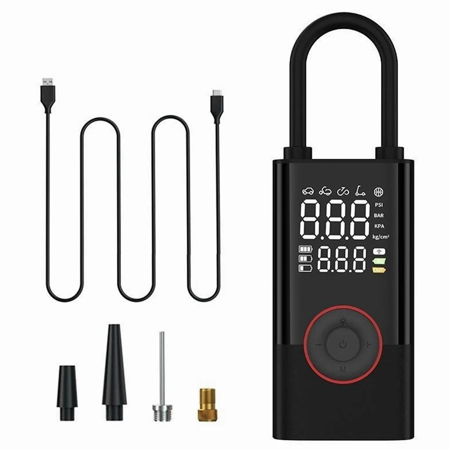 Inflador Ruedas Coche Bomba de Aire de 150PSI, Inflador de neumáticos, compresor de Aire portátil con manómetro Digital para Coche, Bicicleta y Motocicleta Compresores de Aire portátiles