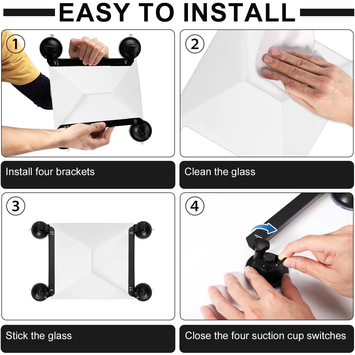 Lyreh Soporte de Ventosa Compatible con Starlink Mini, Soporte para Techo Corredizo para Coche Potente Kit de Montaje con Ventosas para Coche Kit de Montaje para Ventanas y Techos Corredizos