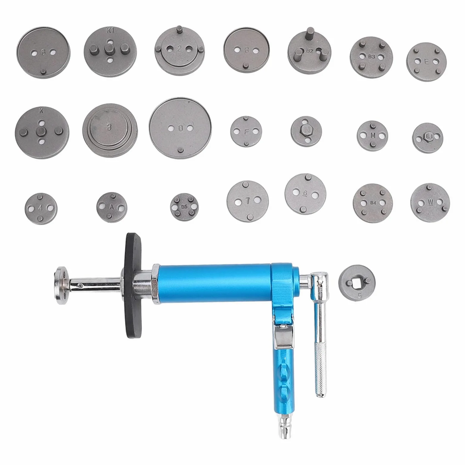 Dioche Rebobinado de Compresión, 24 Piezas, Herramienta de Pinza de Freno Neumática, Giratorio Profesional Universal, Juego de Herramientas de Retroceso de Pinza de Freno Motorizada, Kit Completo con