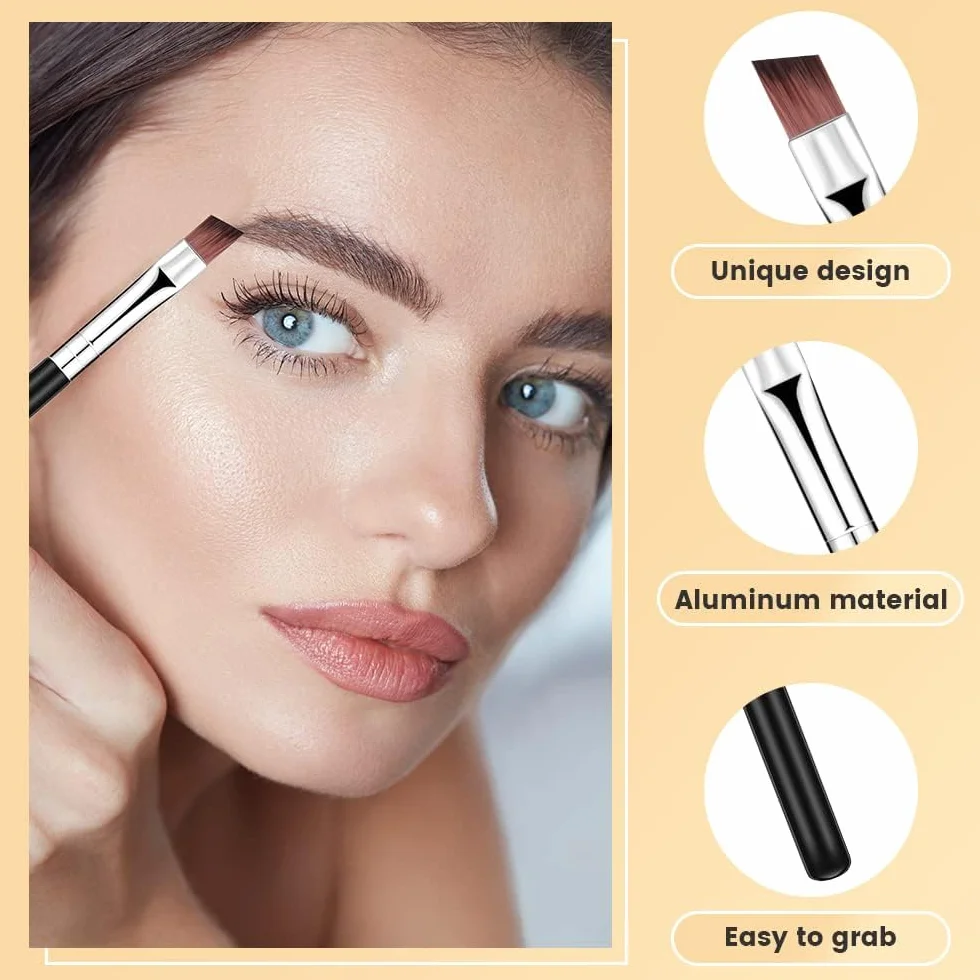 Juego de brochas para sombra de ojos, 8 PCS, brocha cosmética multifunción, brocha para delineador de ojos, brocha correctora, brochas para pestañas, brocha para polvo con ángulo biselado para cejas