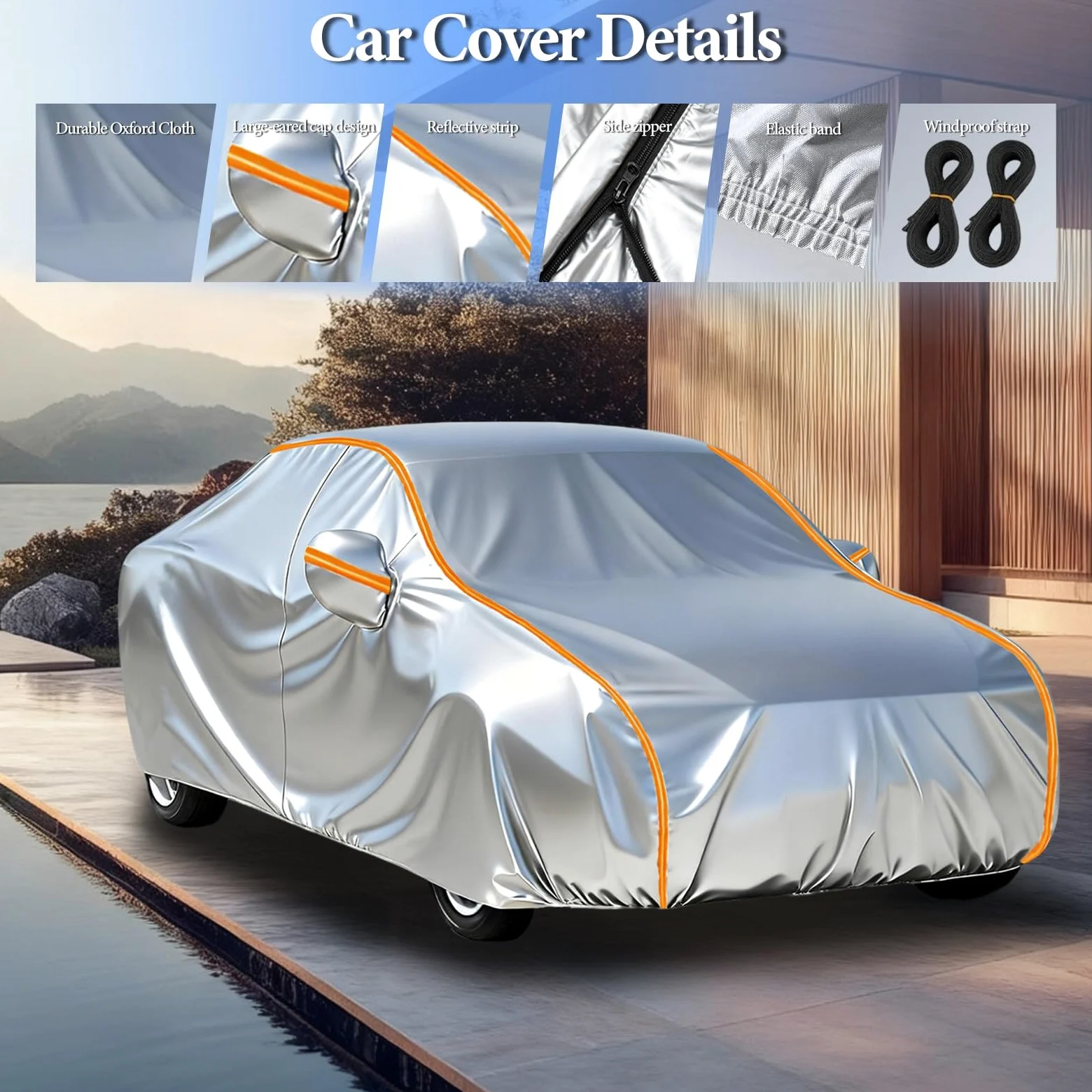 Fundas De Coche para Ford Transit Custom Nugget/Kombi L1 Van 2023-2025, Anti-UV, Resistente Al Polvo Lluvia Nieve protección para Todo Tipo de Clima