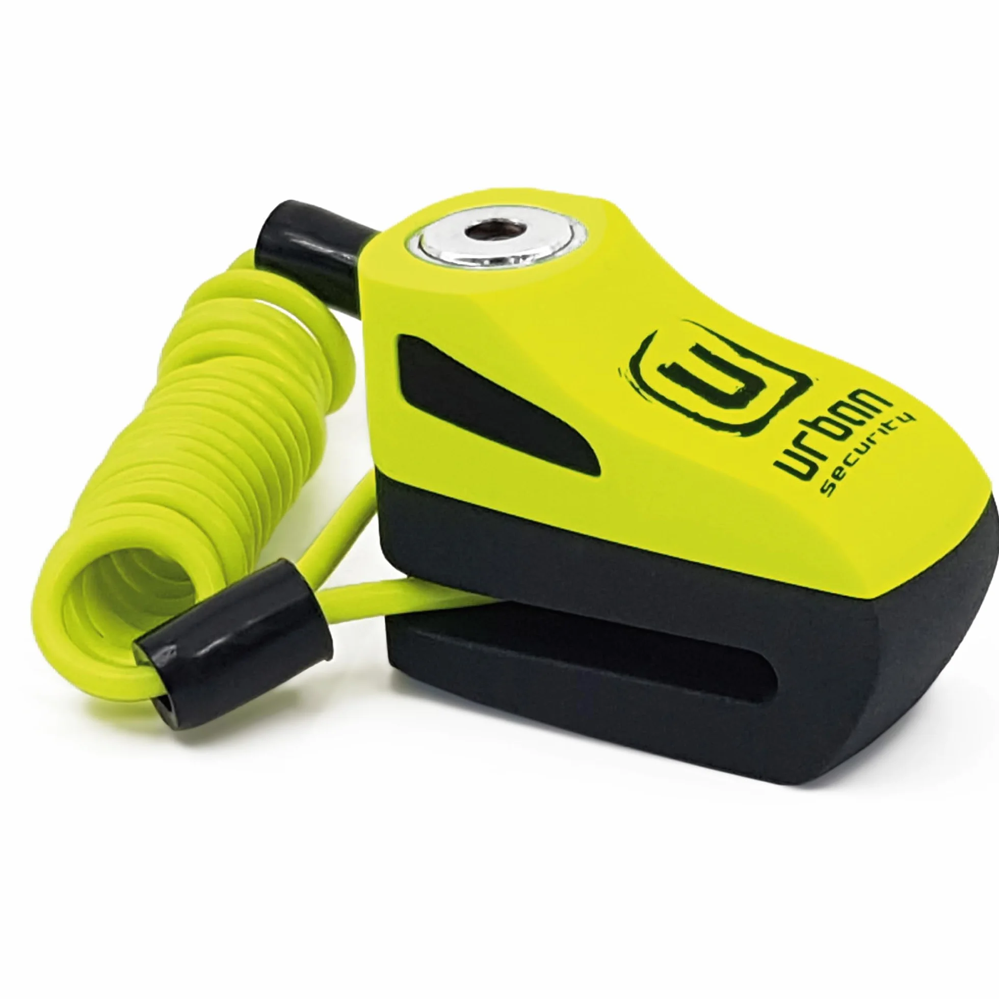 URBAN UR955Y Candado Moto Disco Universal, Seguridad Compacta y Eficaz, Más Visible Más Disuasorio, Rápido Bloqueo Click, Antirrobo Bloqueo Pinza Disco Freno Moto, Bicicleta, Patinete Electrico