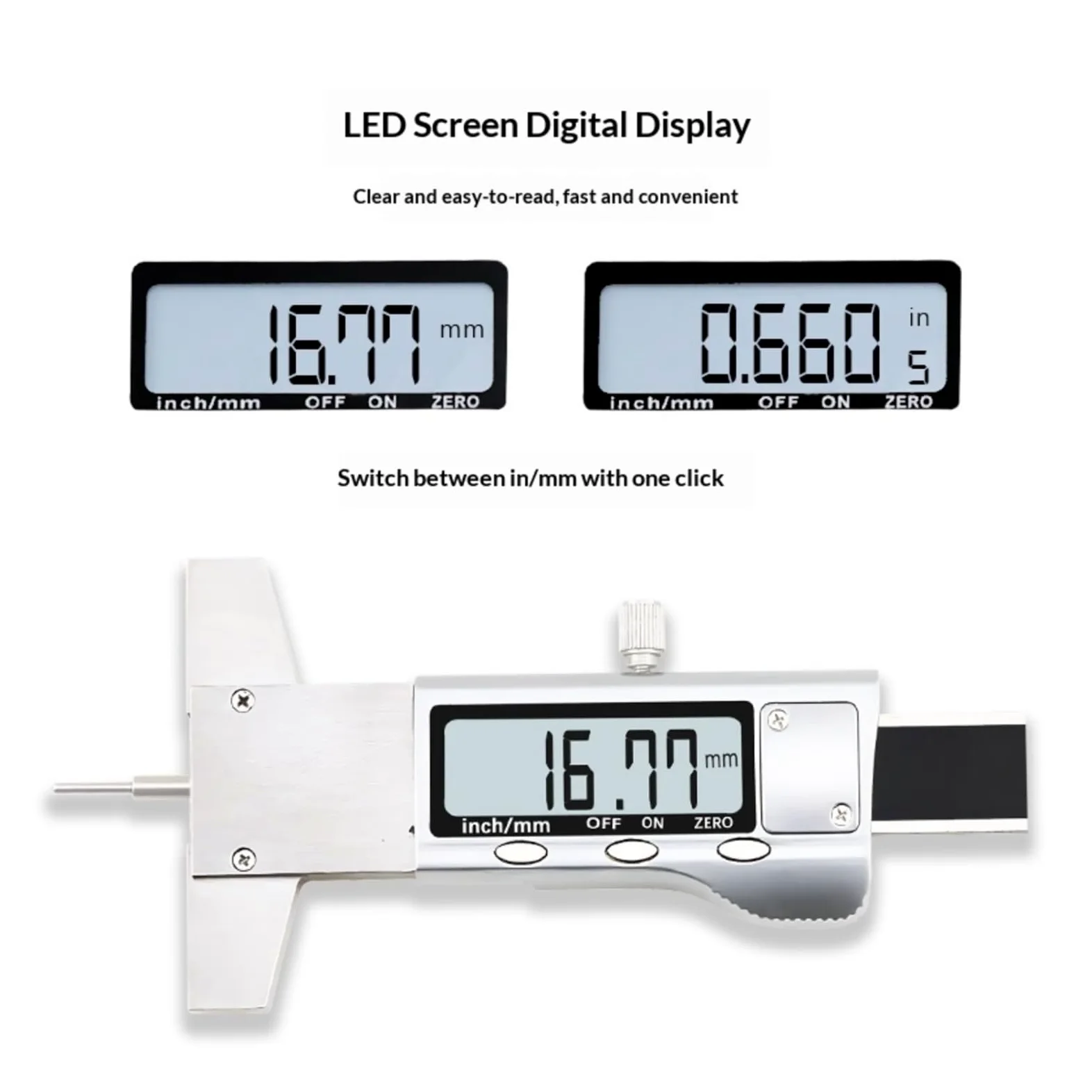 Medidor digital de profundidad de la banda de rodadura de neumáticos 2 uds 0.-25,4mm medidor Digital de profundidad banda rodadura LCD calibre acero inoxidable para coches, camiones