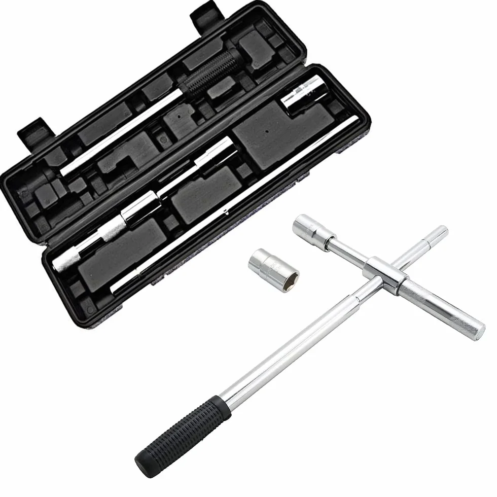 Llave Desmontaje Neumáticos 4 Vías Antideslizante Retráctil Herramienta Emergencia