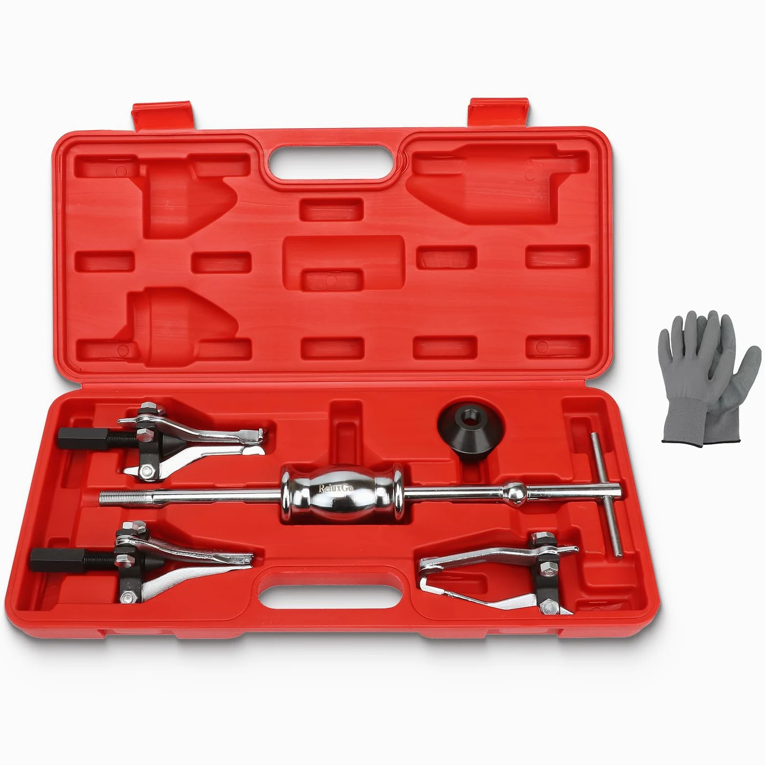 Juego de Extractor de Engranajes con Martillo Deslizante de 3 mordazas, Juego de Extractor de poleas de Engranajes internos y externos universales para extraer Engranajes y cojinetes