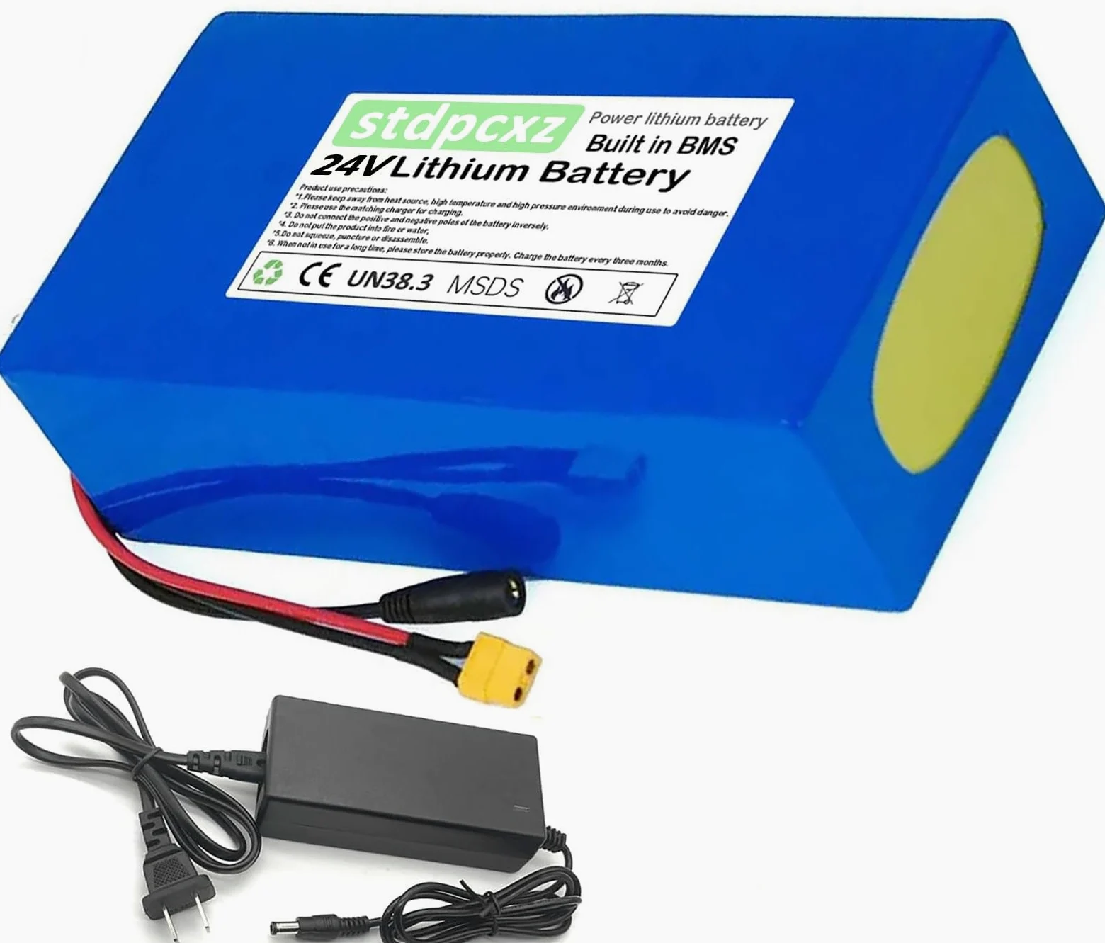 Batería De Litio De 24V, Batería Ebike 24V 10Ah 13Ah 15Ah 20Ah para Bicicletas Eléctricas, Scooters Y Motocicletas 50W 250W 350W con Cargador De 2 A Y Protección BMS