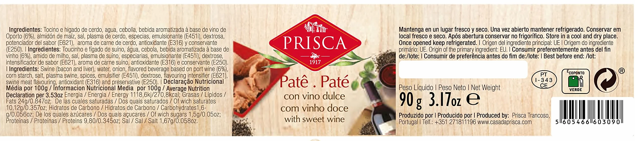 Surtido de Patés 6×90g con Vino de Oporto, Jamón y Queso de Cabra