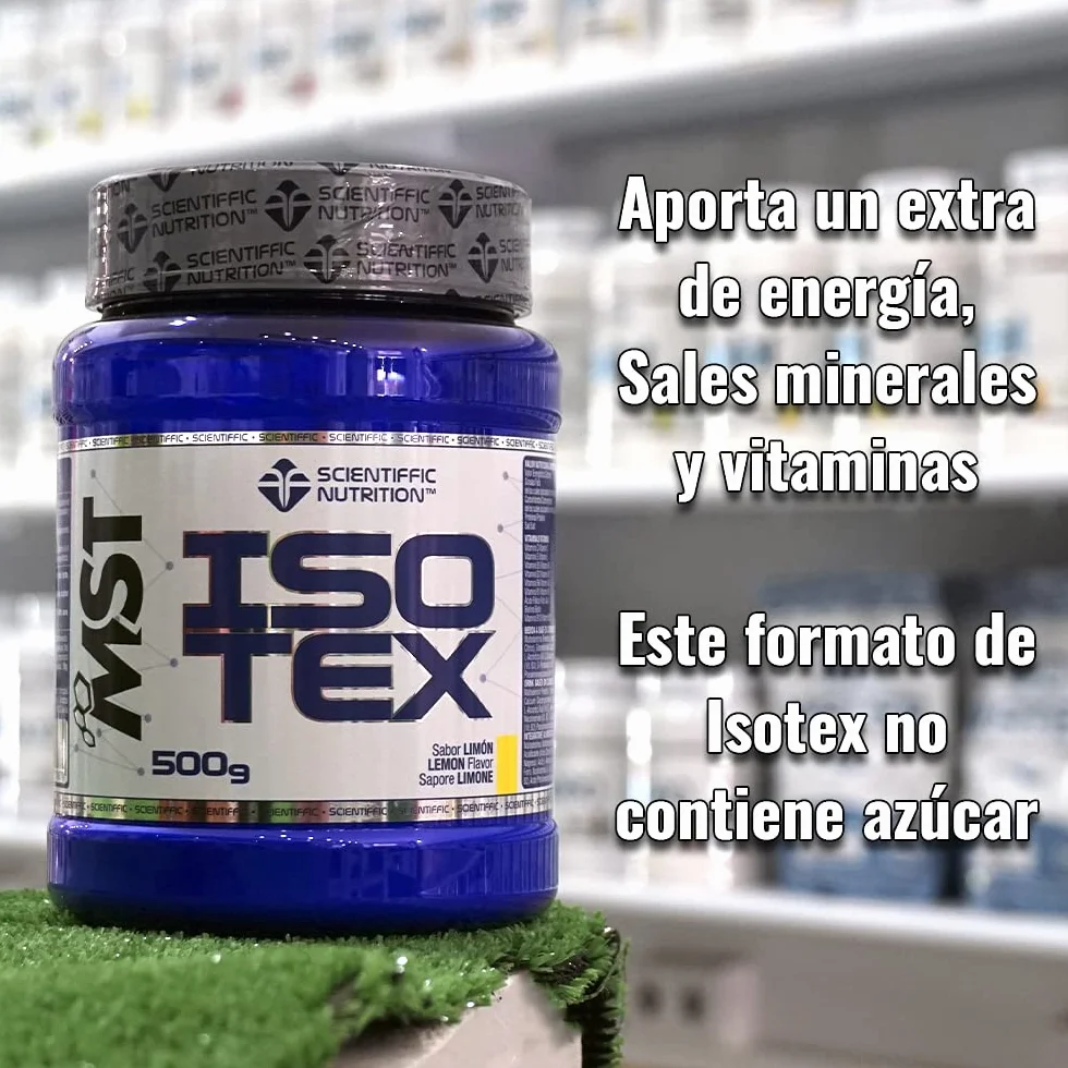 Scientiffic Nutrition Isotex Bebida Isotónica Instántanea en Polvo Sales Minerales Electrolitos Energía Sabor Limón 500 g