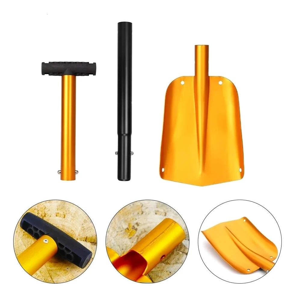 Rascador de hielo para coche Invierno Pala De Nieve Retráctil Pala De Hielo Removedor Nieve Herramienta De Camping Jardín Pala Plegable Herramientas Aire Libre Aleación Aluminio Rascadores de hielo pa