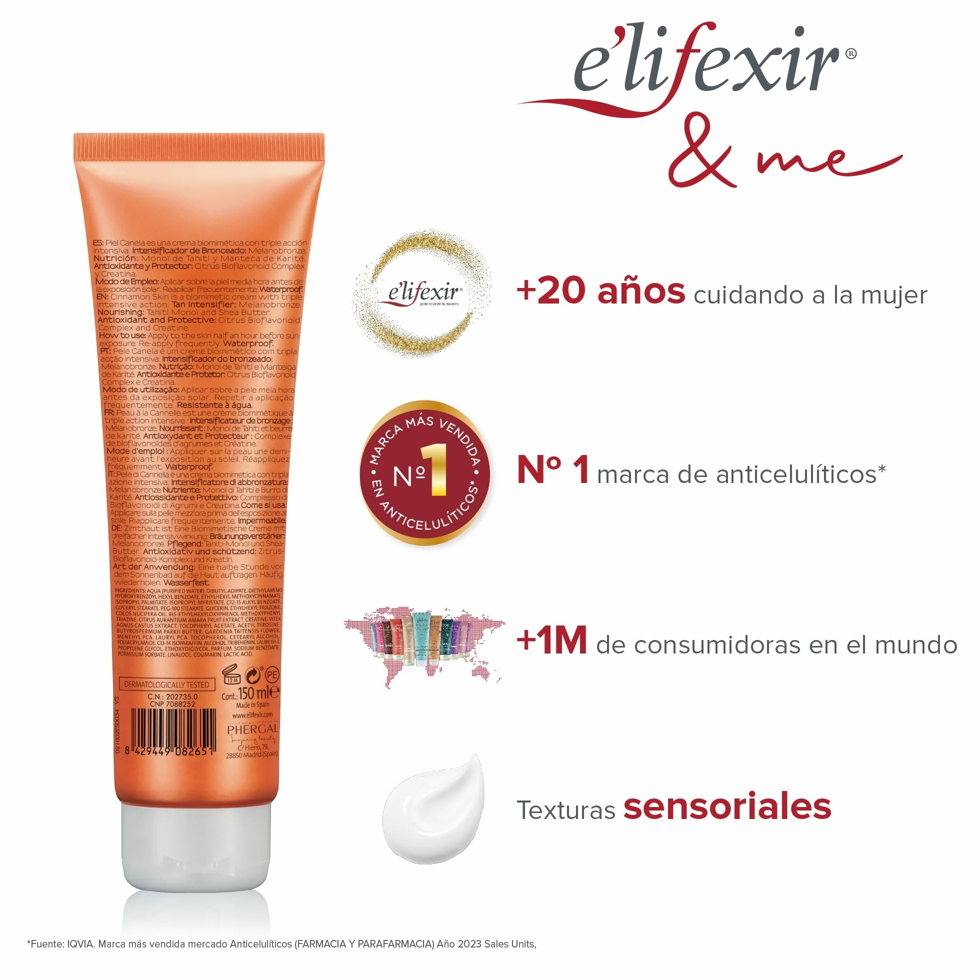 Elifexir Piel Canela SPF 30 Gel Bronceador Waterproof 150ml