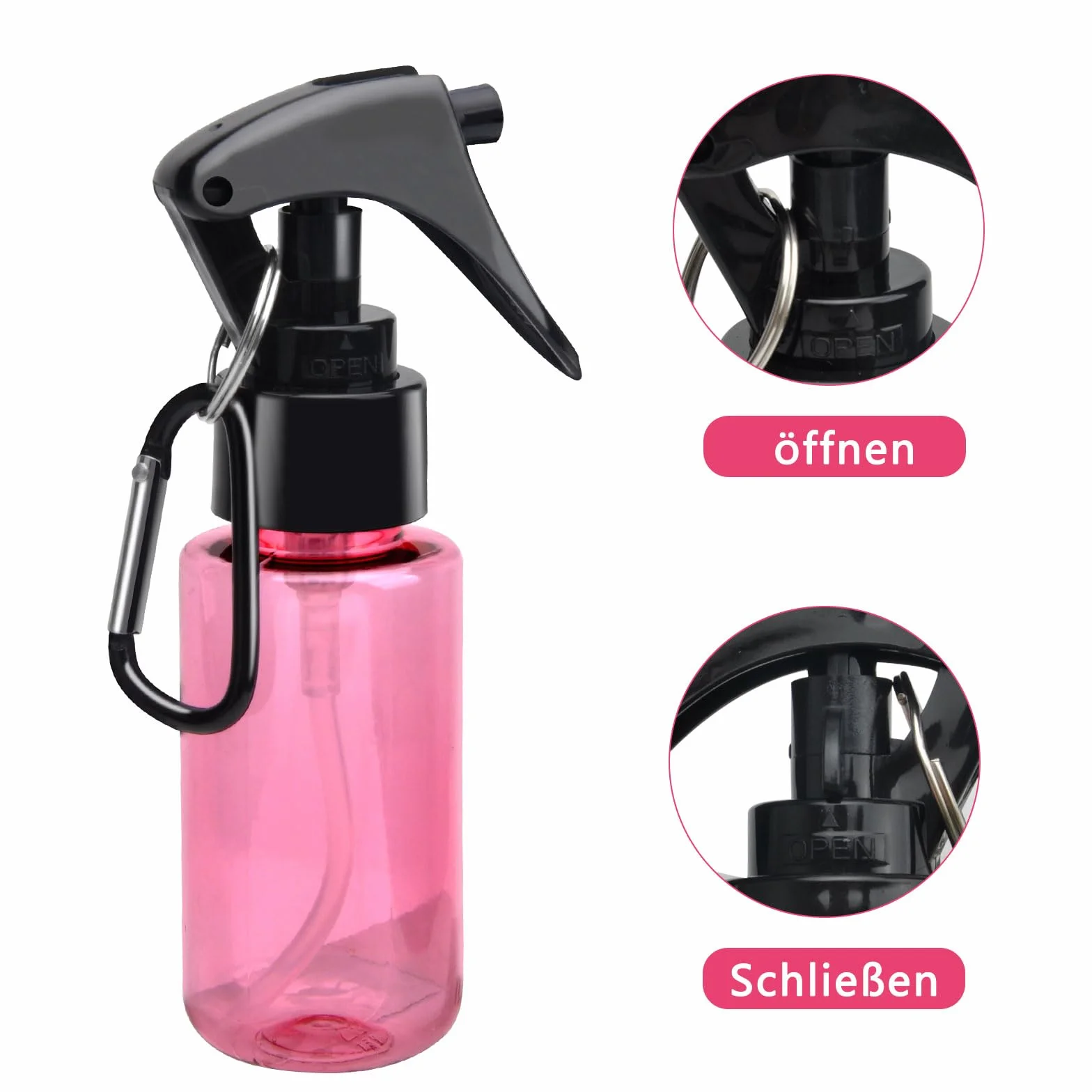 HENGBIRD Pequeña Botella Pulverizadora 60 ml, 5 Piezas, Mini Botellas de Espray de Agua Transparente para Viaje