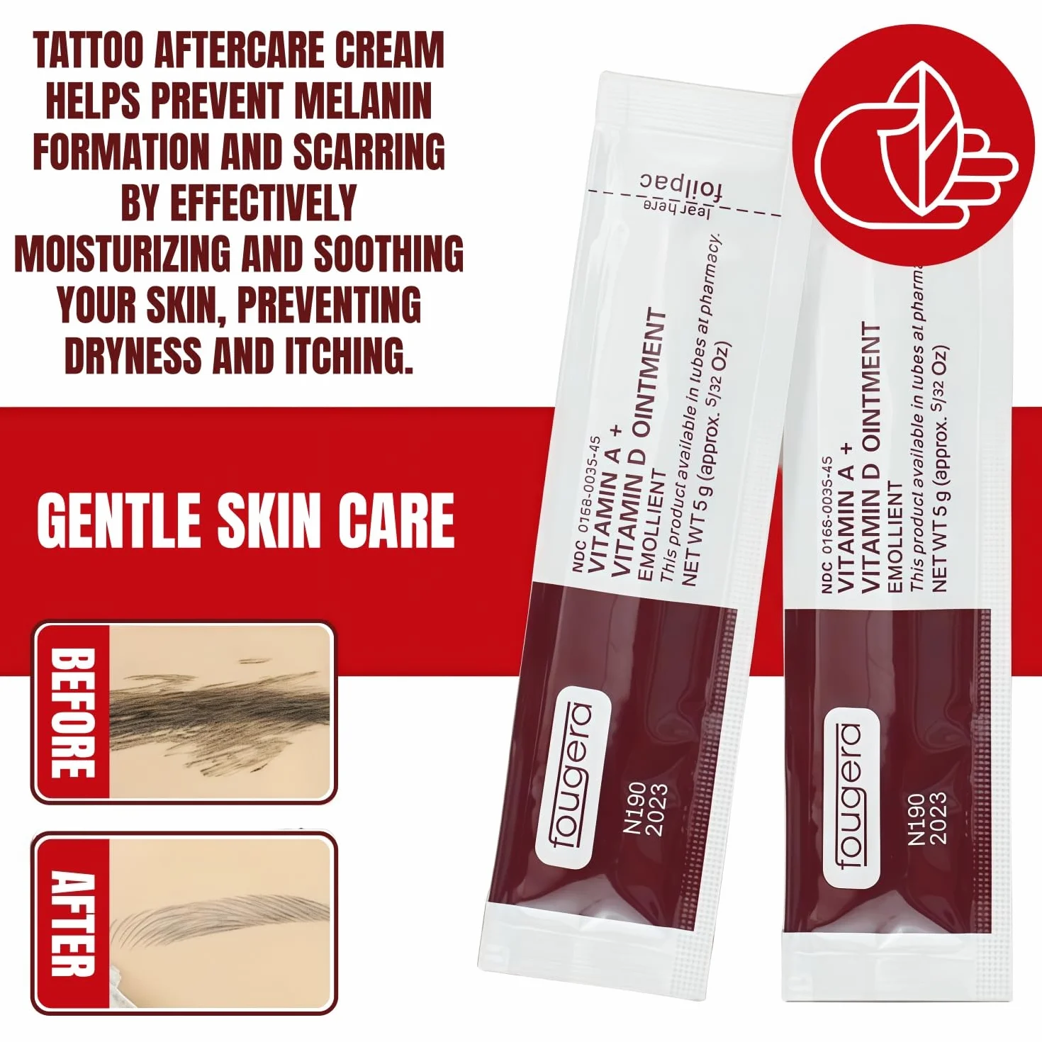 Crema Cura Tatuaggio Aftercare Hidratante con Vitamina A y D 100PCS