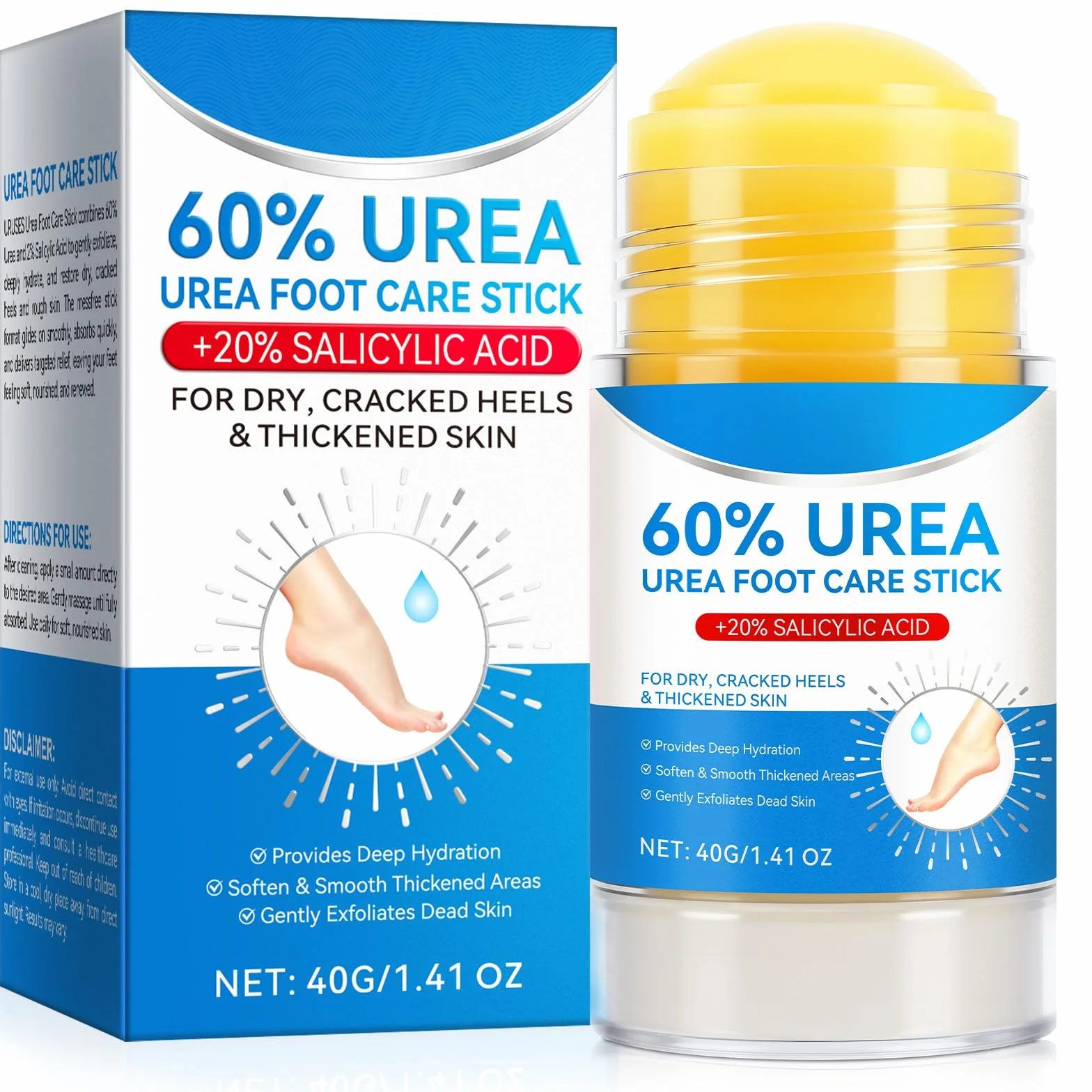 Crema hidratante para pies Urea 60% 40g suavizante de la piel