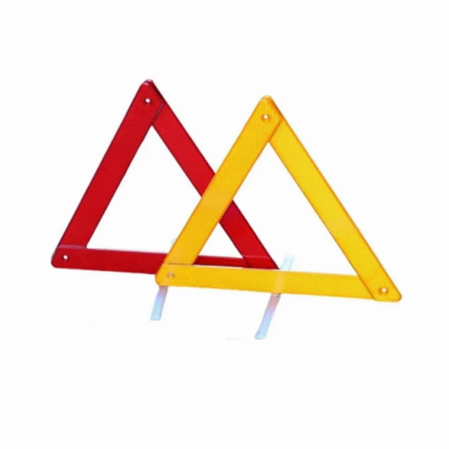 Triángulo Reflectante de Advertencia Emergencia, Soporte Metal, señal Parada plegada, triángulo, Juego 2 uds. Plegable para Advertencia