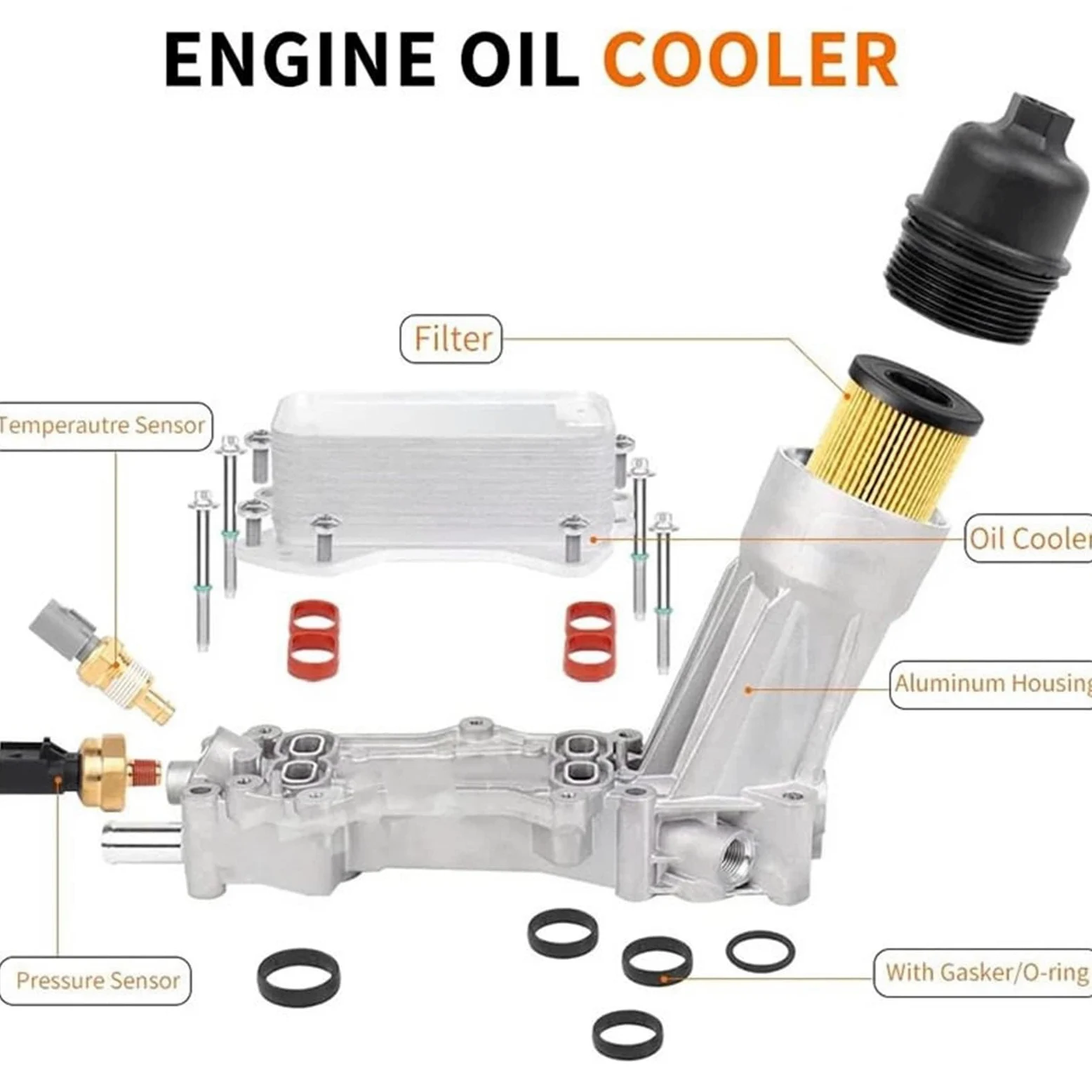 68105583AF Compatible con Jeep Grand Cherokee, Dodge Journey, Challenger, Charger, Ram 3.6L V6 Compatible con Chrysler 200 300. Sello de filtro de aceite. Juego de juntas