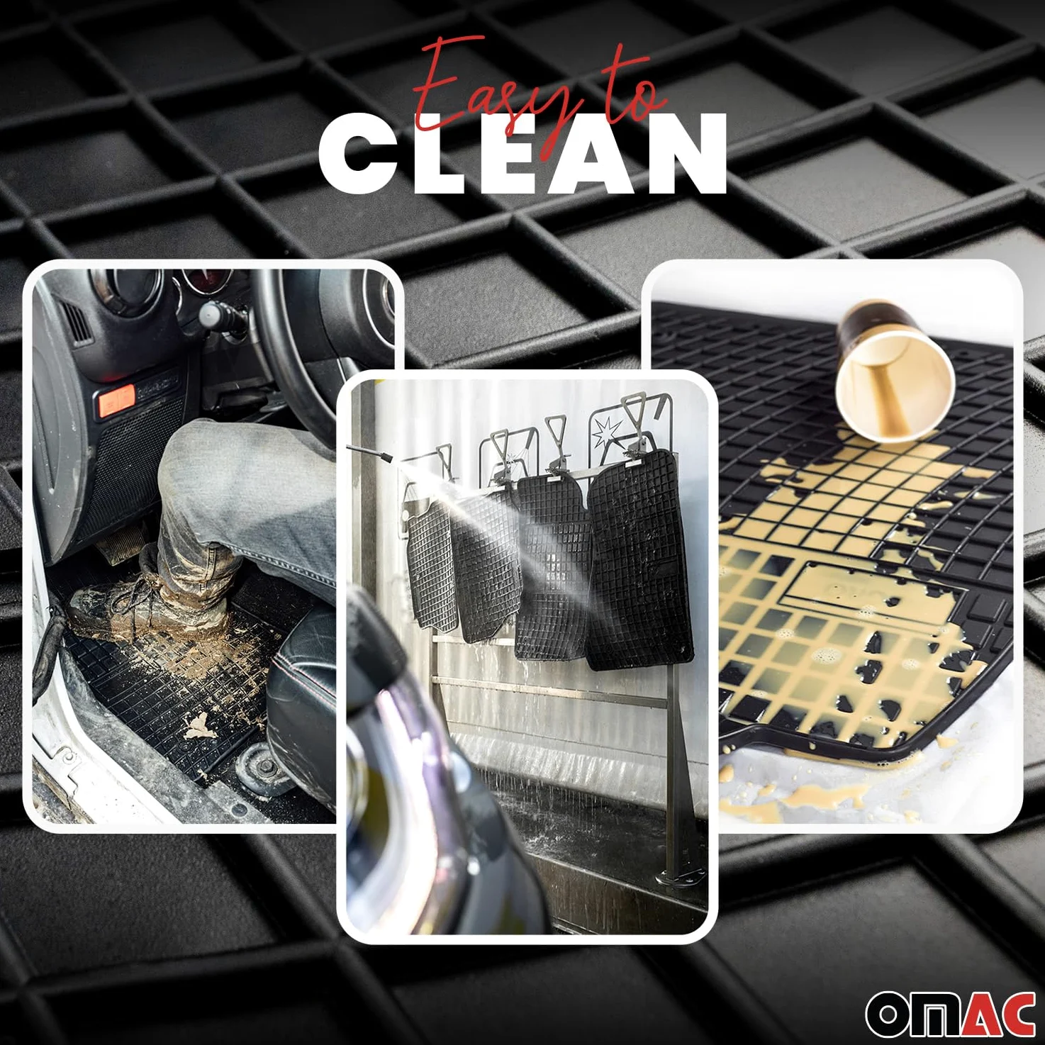 OMAC Alfombrillas de Goma Compatibles con Peugeot 2008 2019-2026 Alfombrillas de Coche Goma Negro 4tlg