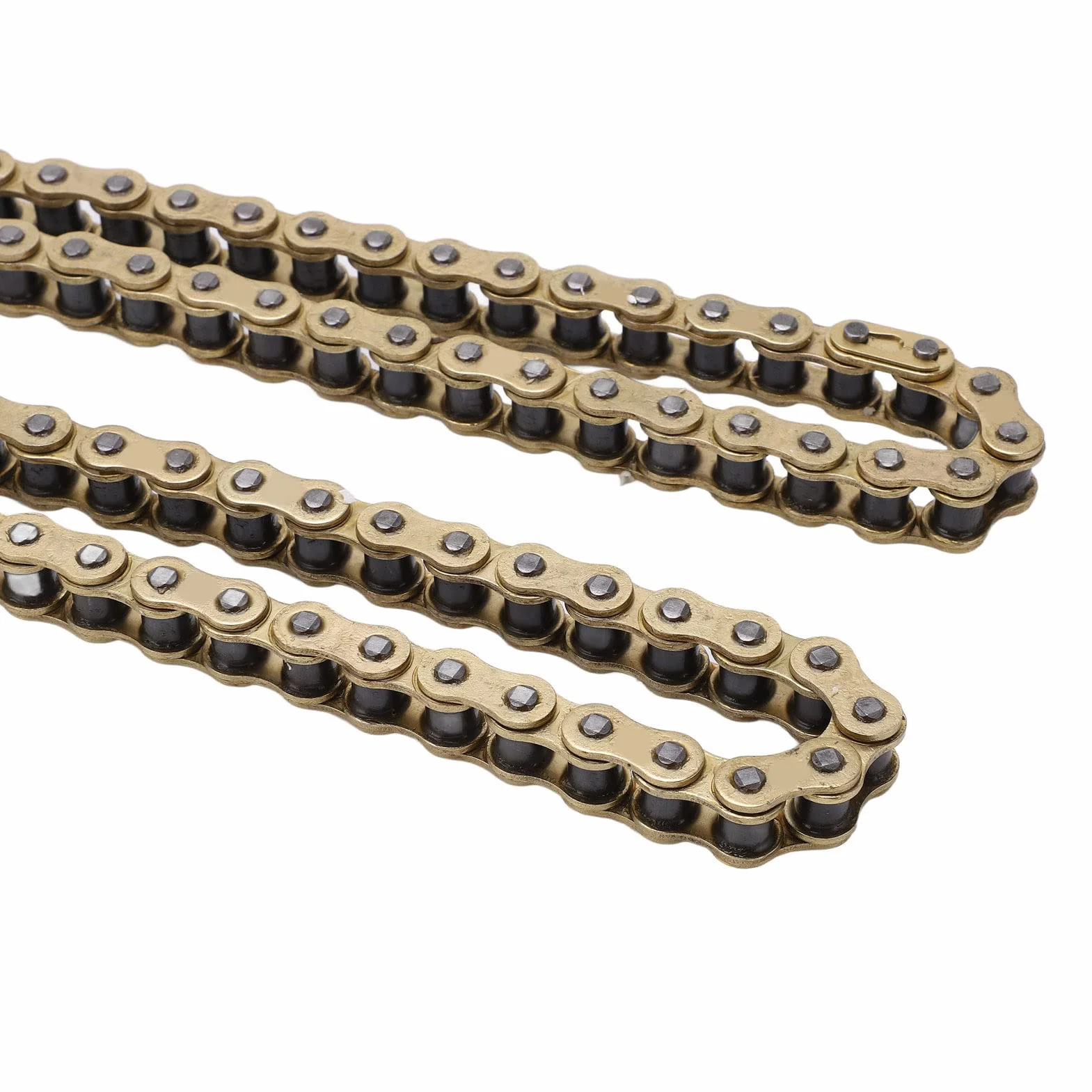 Buachois Cadena de Transmisión de Motocicleta 428, Cadena de Motocicleta de Acero Al Carbono Dorado de 104 Eslabones para Actualización de Reparación de Motocicleta ATV