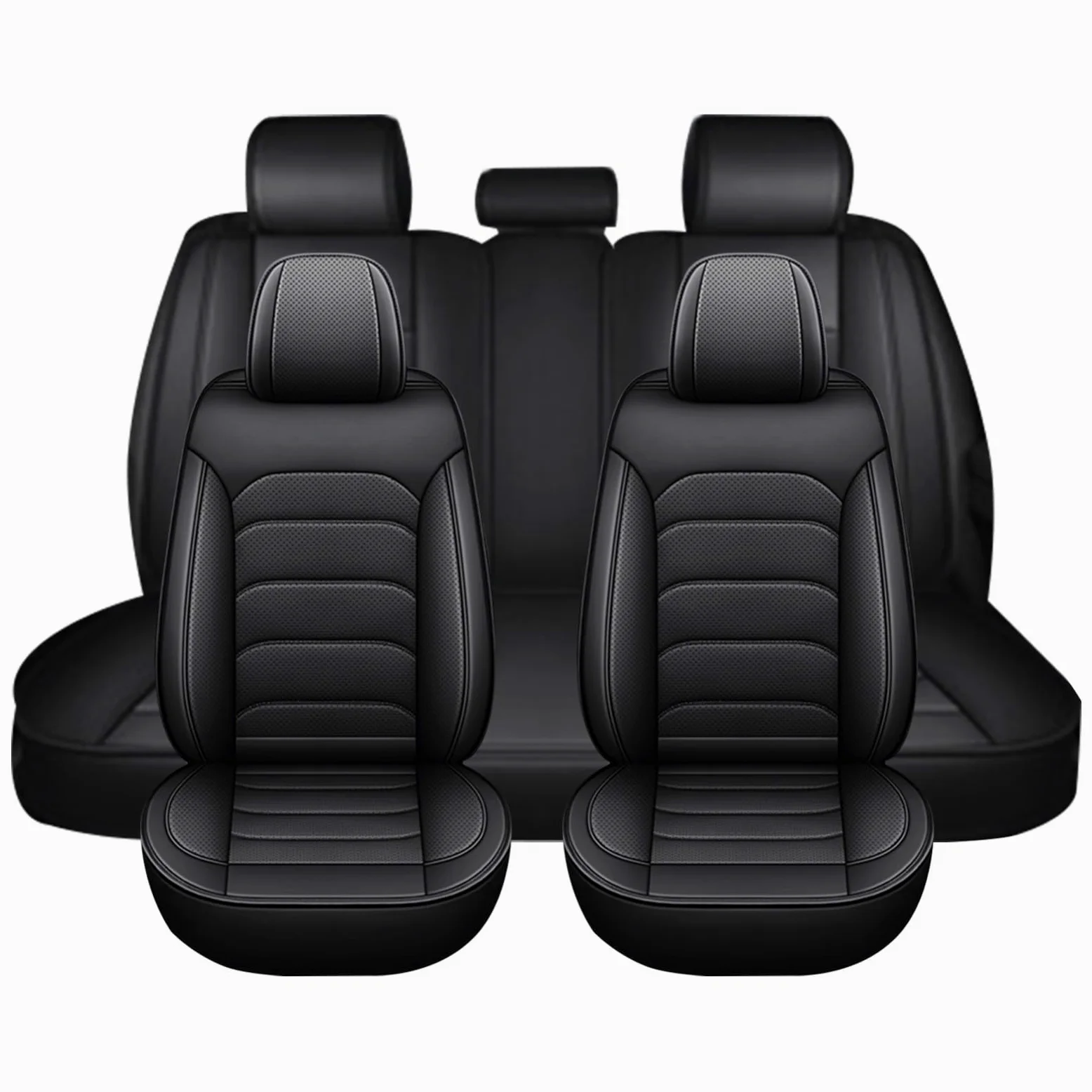 Fundas Asiento Coche Ajuste Universal para Mercedes-Benz Marco Polo,5 Plazas Asientos Coche Cubre Protector Impermeable con Airbag Accesorios Asiento(Black)