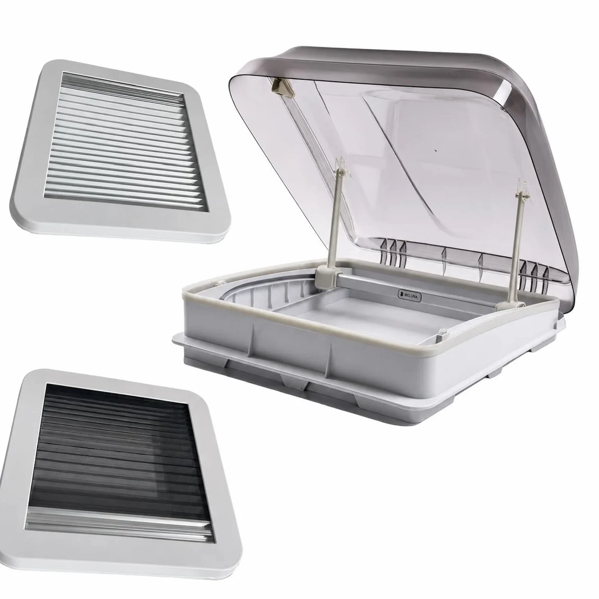 Claraboya Camper 40x40 con Oscurecedor y Mosquitera – Ventana Techo Transparente para Caravana Camper Homologada 43R