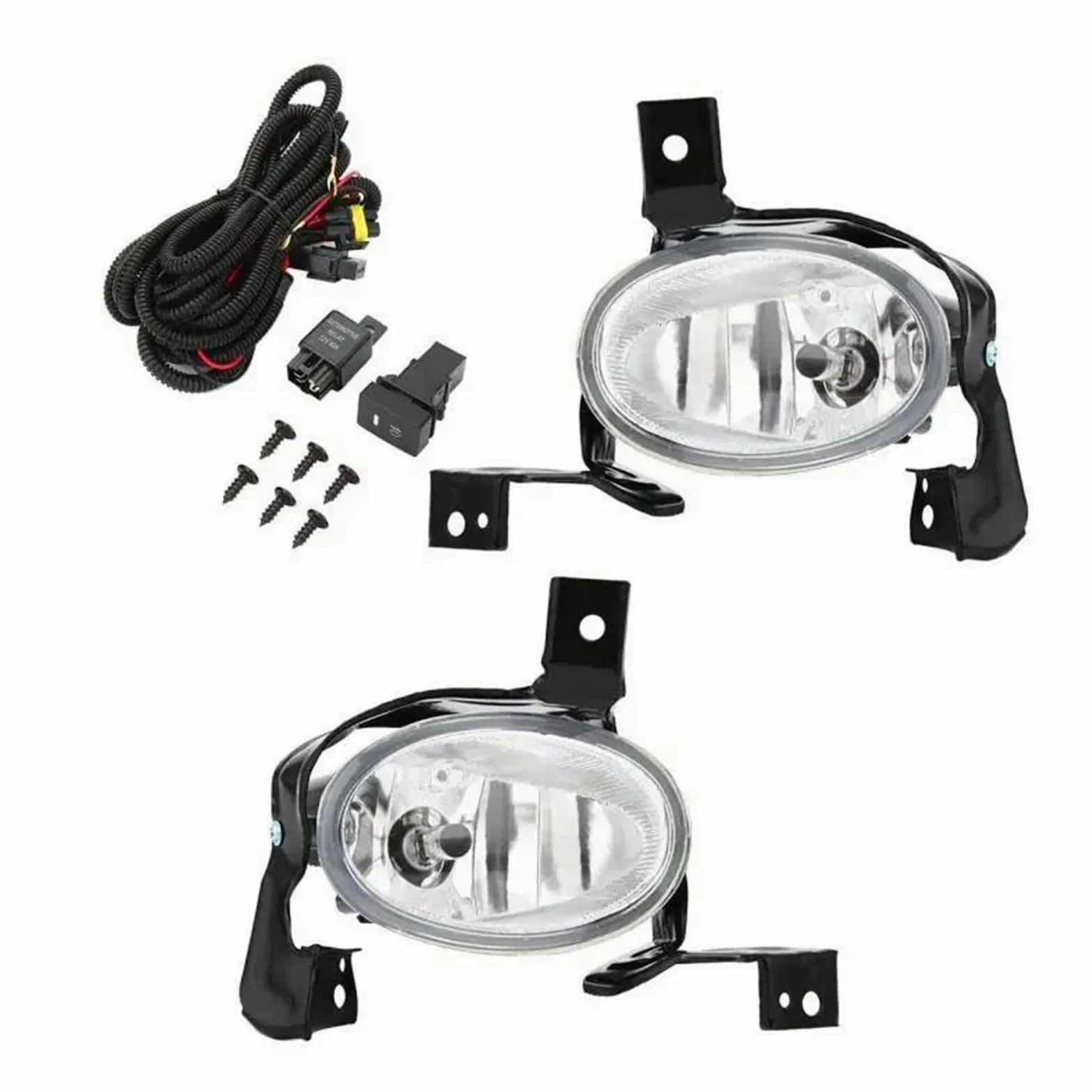 Conjunto de Faros antiniebla para CR-V 2010-2011 Faros antiniebla Delanteros para Parachoques con Bombillas H11 de 12 V y 55 W Interruptor y cableado.