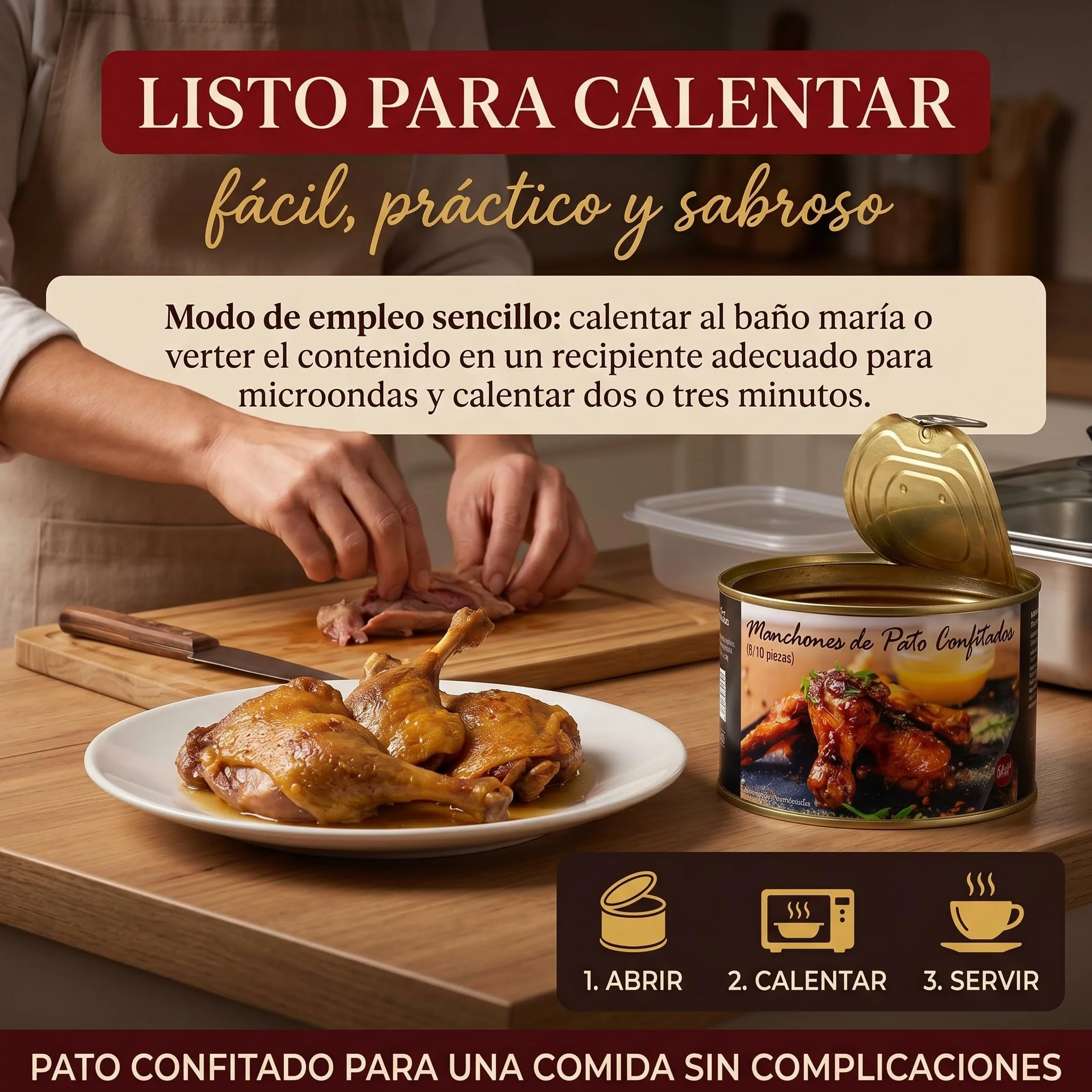POLGRI Confit de Pato Manchones Lata 1350 g 8/10 Unidades Conserva Gourmet