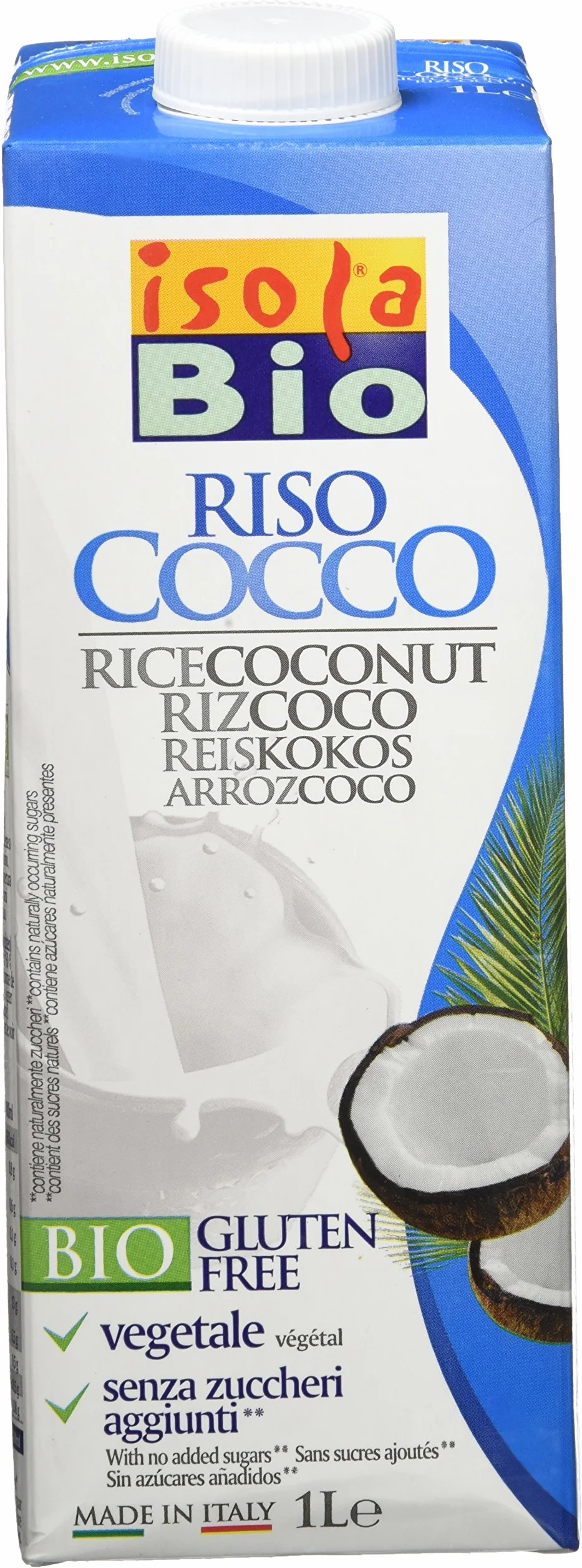 Isola Bio Bebida Vegetal de Arroz con Coco Paquete 6 x 1000 ml