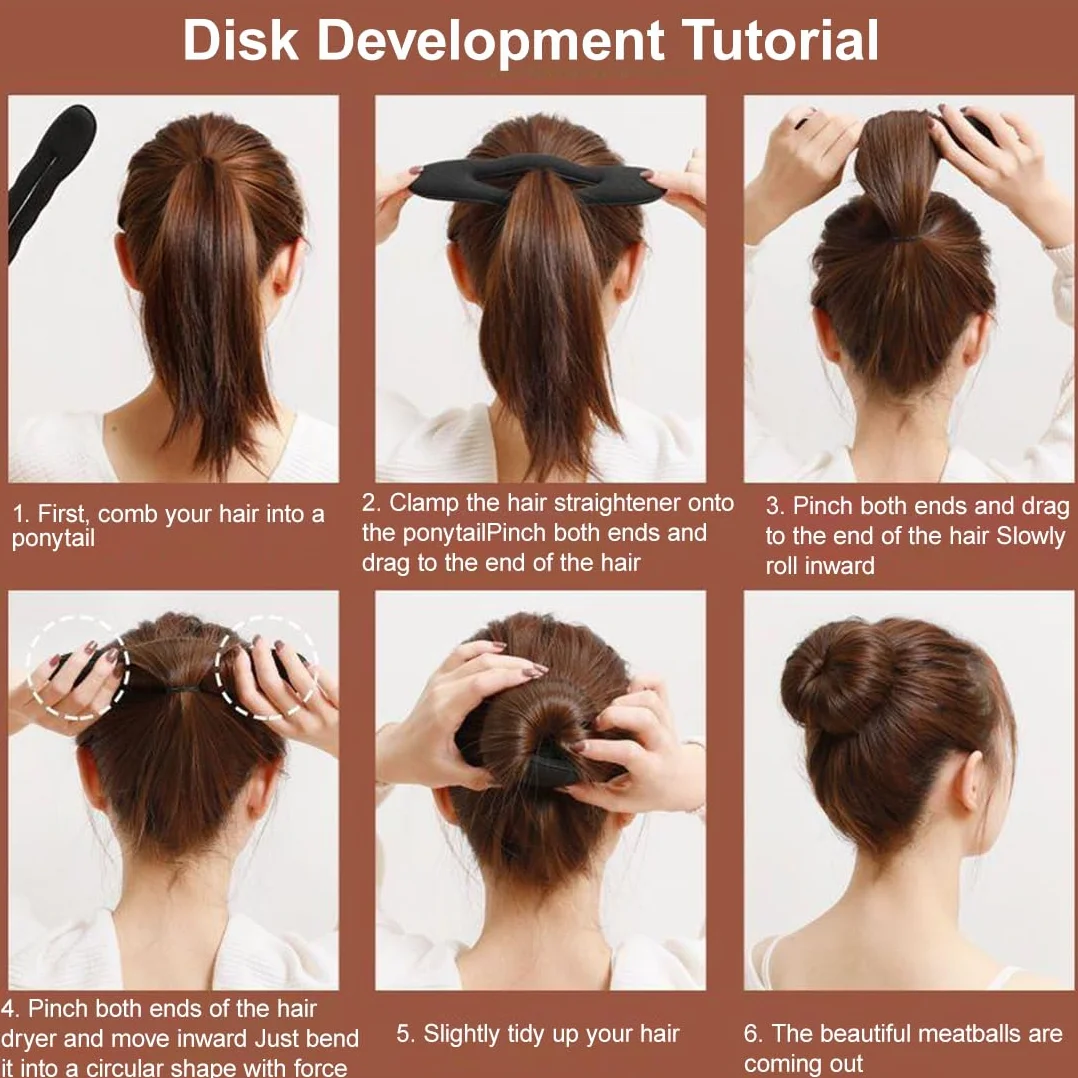 Máquina para Hacer Moños para El Pelo, 5 Piezas, Donas para Cabello, Herramienta de Moño para Mujeres y Niños