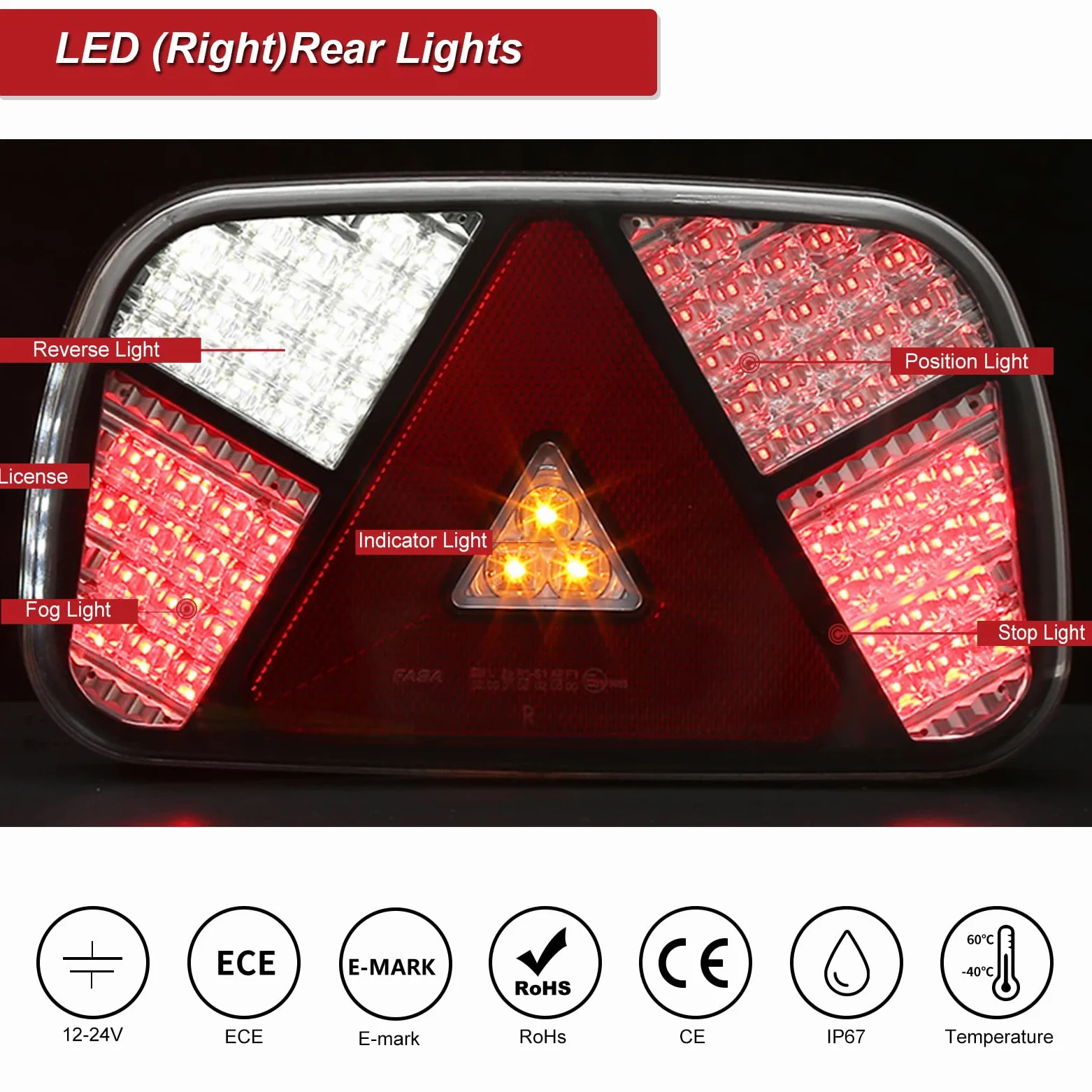 Pilotos Led Remolque 12V 24V, 7Funciones Luces Remolque Traseras con Cable 4m Precableada Enchufe 13pines con Conexión De Bayoneta de 2x6pines, Juego Luces Traseras Remolque Homologados