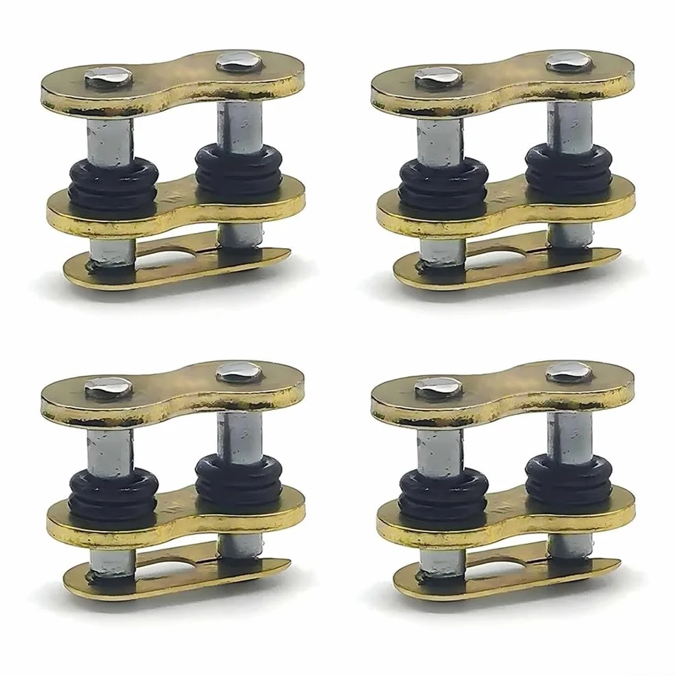 Paquete de 4 eslabones maestros de cadena de metal con sello ORing para cadenas 428 520 525 530 diseñadas para mejorar la longevidad de la cadena en motocicletas y vehículos